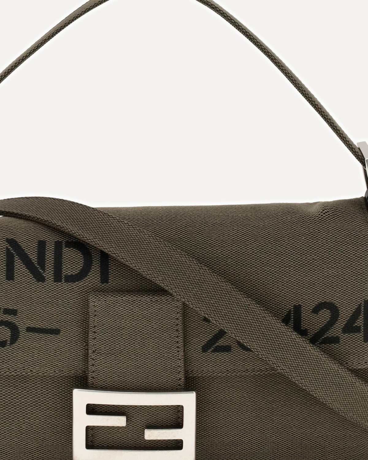 Fendi Baguette 26424 Canvas Shoulder Bag