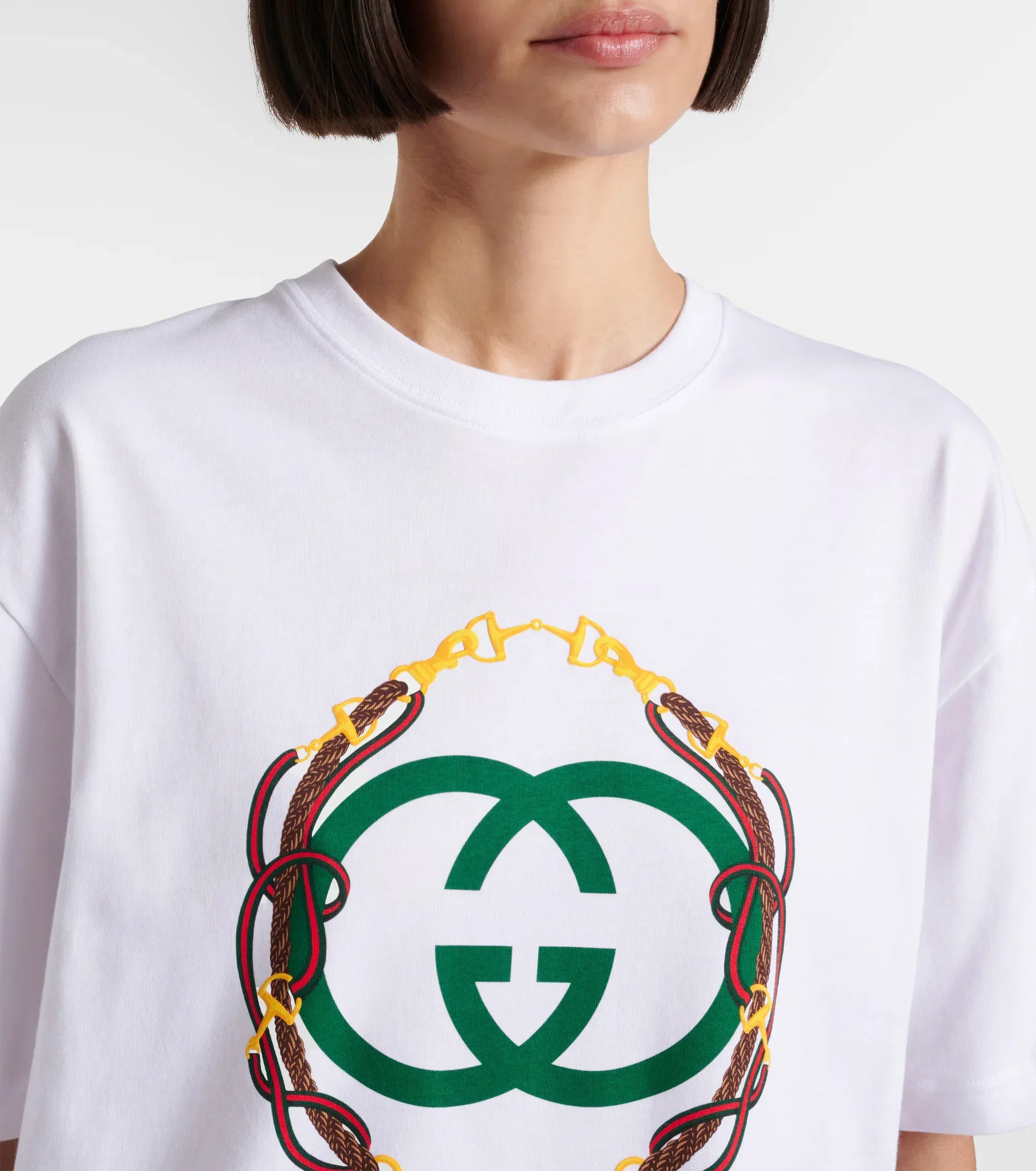 Gucci Camiseta de jersey de algodón con G entrelazada