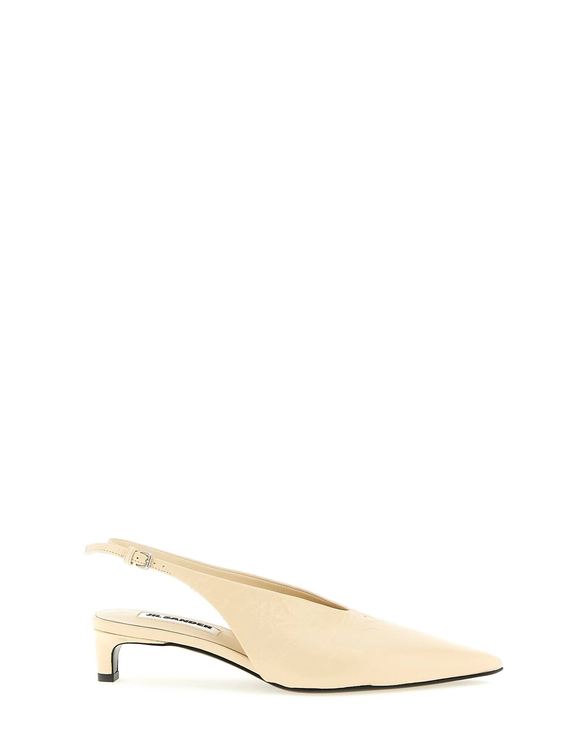 Jil Sander Jil Sander Craquelé Leather Slingback Heels