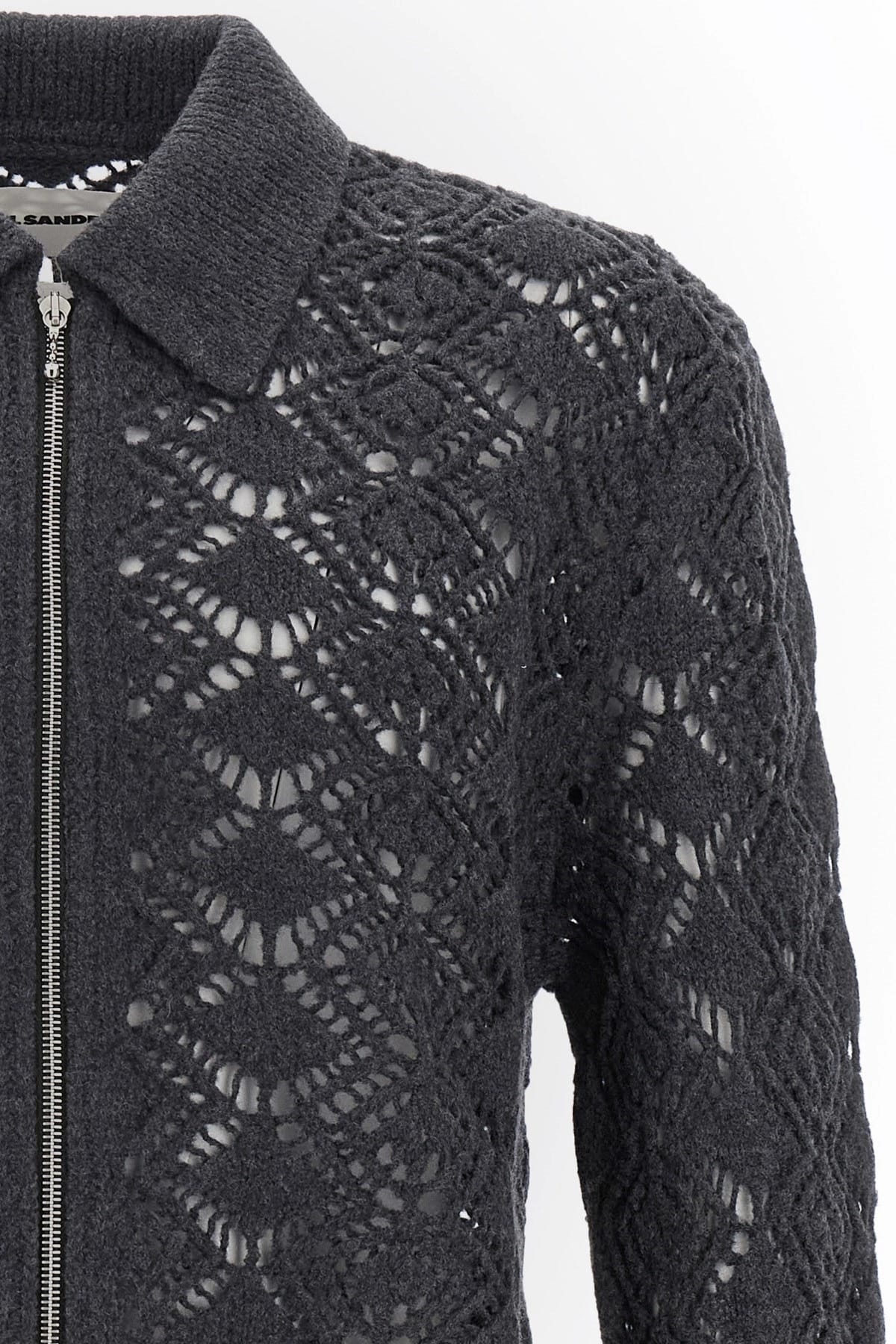 Jil Sander Jil Sander Openwork Wool Zip Cardigan