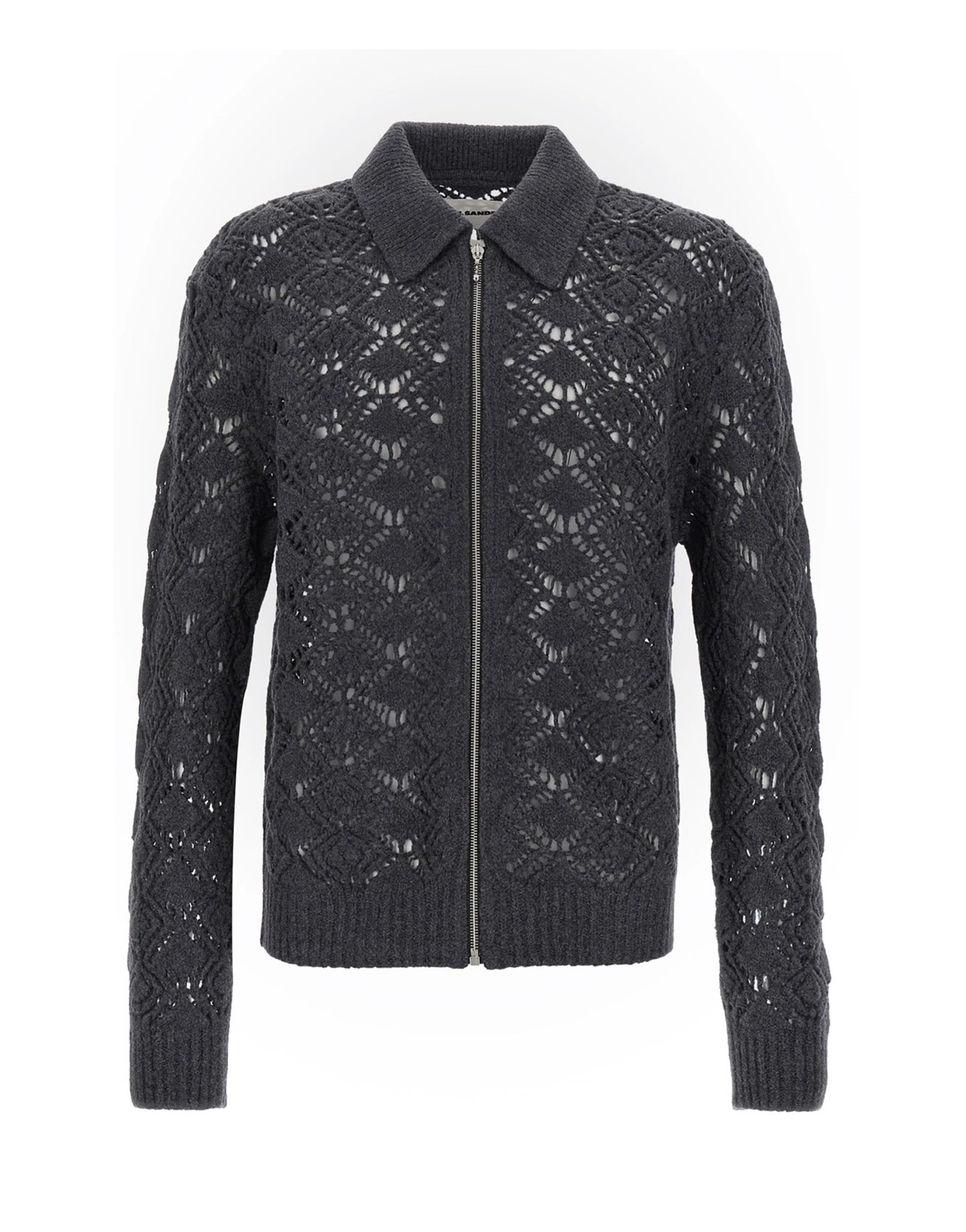 Jil Sander Jil Sander Openwork Wool Zip Cardigan