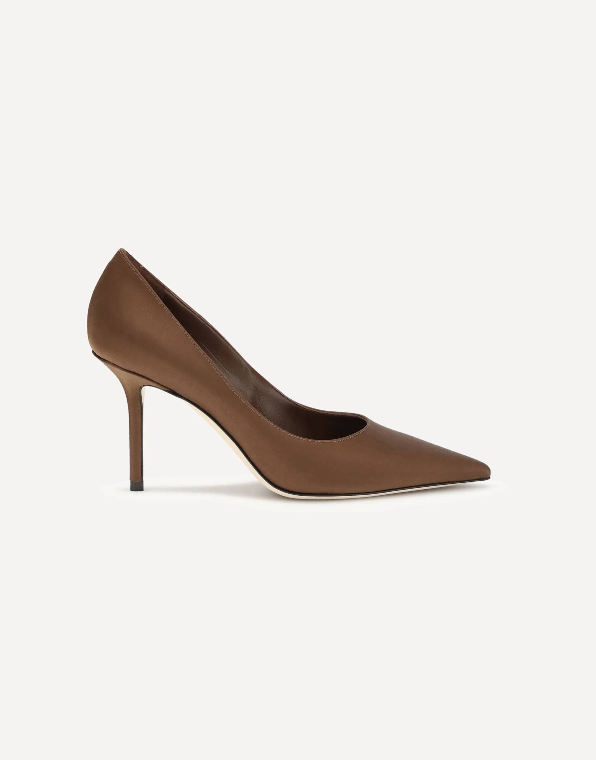 Jimmy Choo Almond-Toe Silk Pumps With Stiletto Heel
