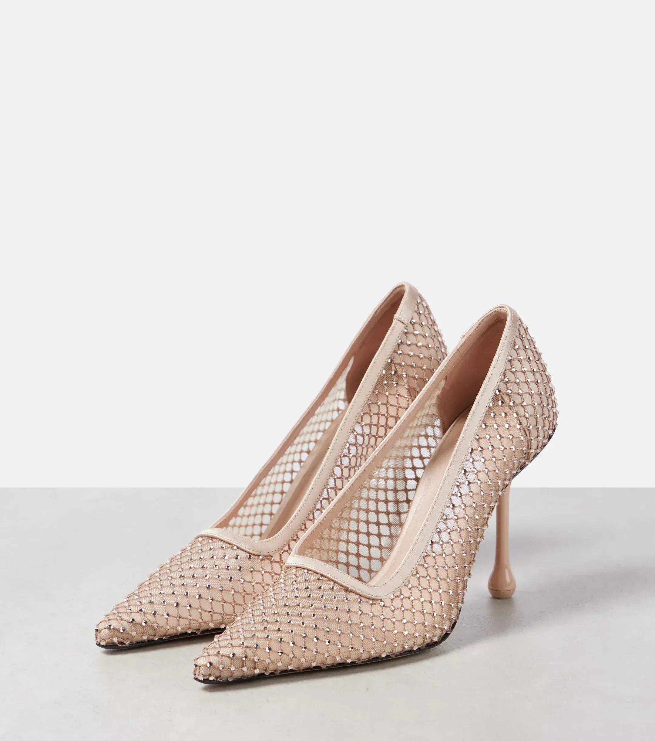 Jimmy Choo Ixia 95 Embellished Mesh Pumps