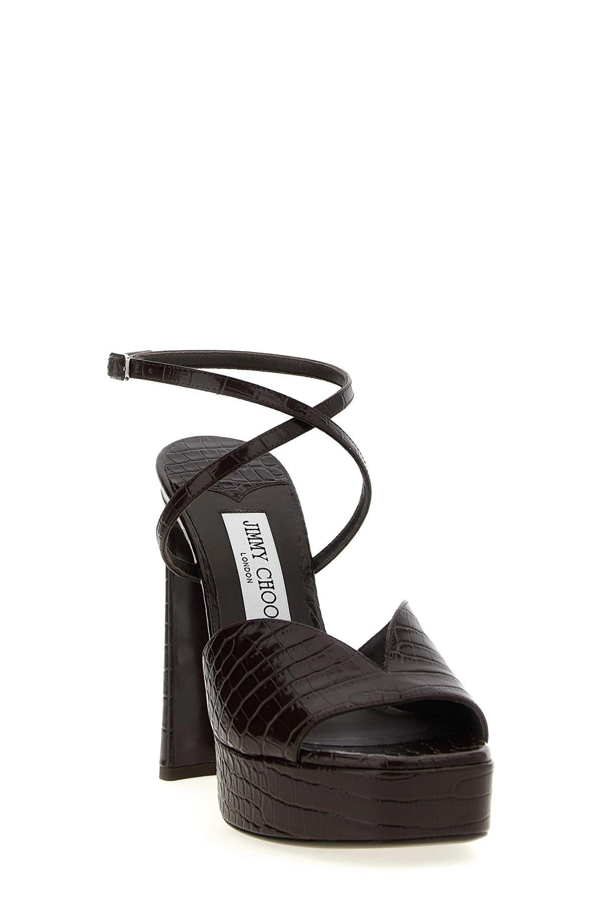 Jimmy Choo Jimmy Choo Karli Crocodile-Print Platform Sandals