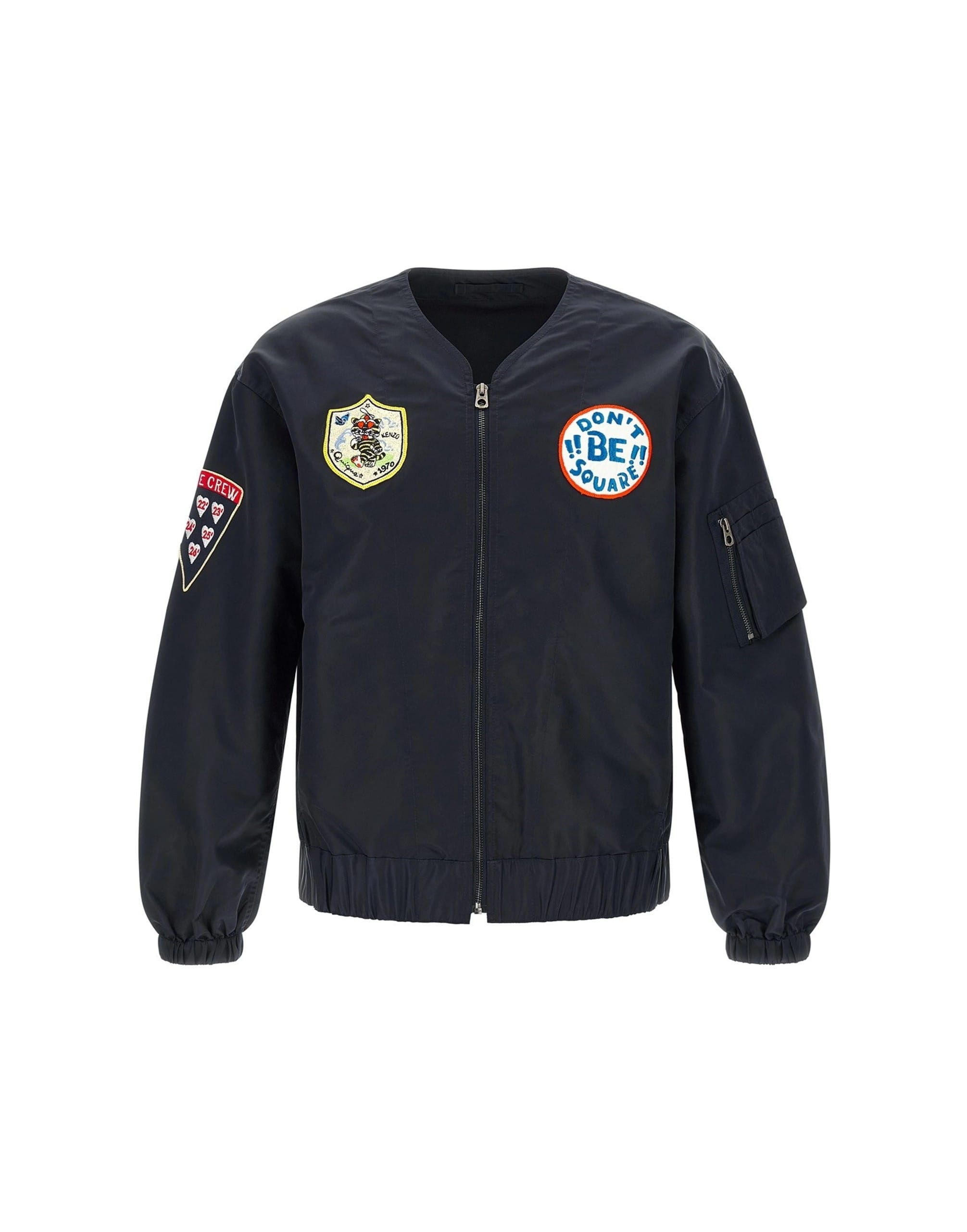 Kenzo Badges Collarless Bomber Jacket