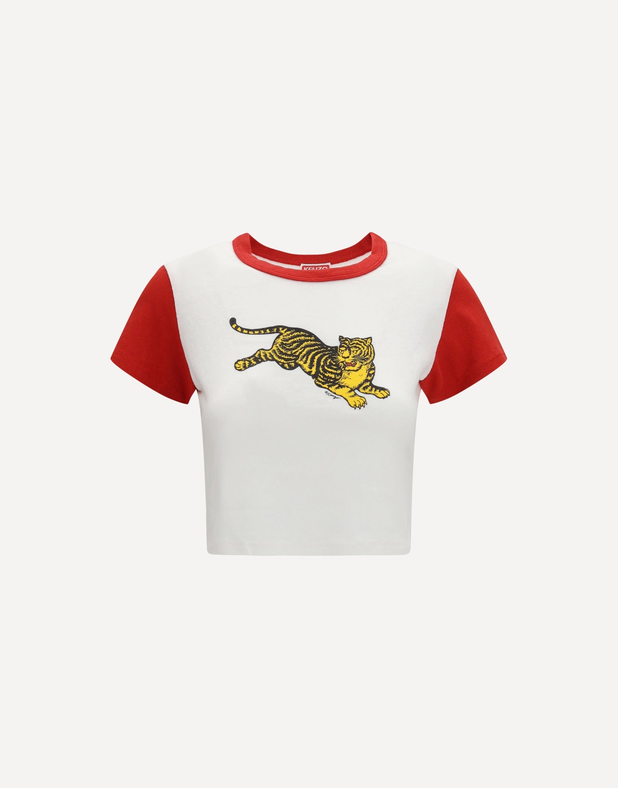 Kenzo Jumping Tiger Cropped Cotton T-Shirt