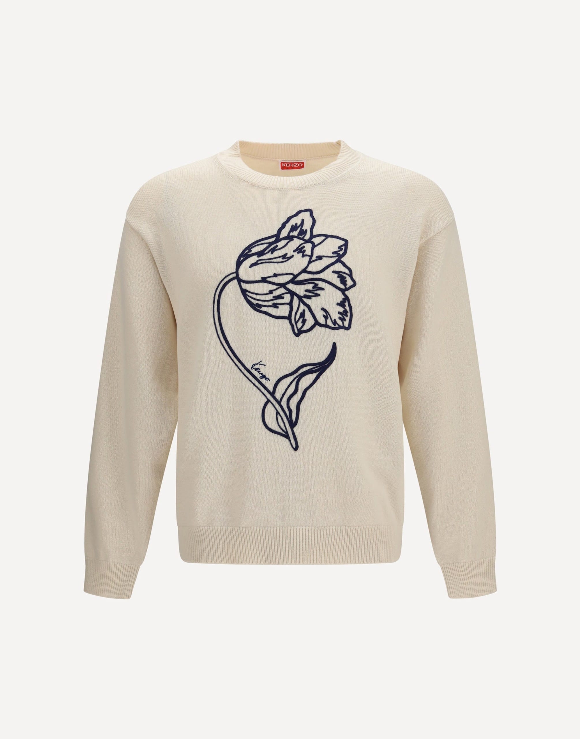 ryu　KENZO ニットセーター Kenzo チューリップ柄 ウールとコットンのセーター | Sendegaro JP