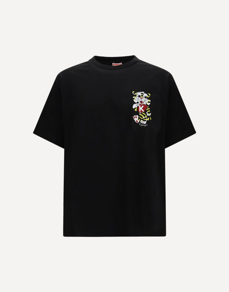 スヌーピー　 KENZO タイガーロゴ 刺繍Tシャツ XL ブラック Kenzo ワイルドタイガーモチーフ オーバーサイズTシャツ | Sendegaro JP