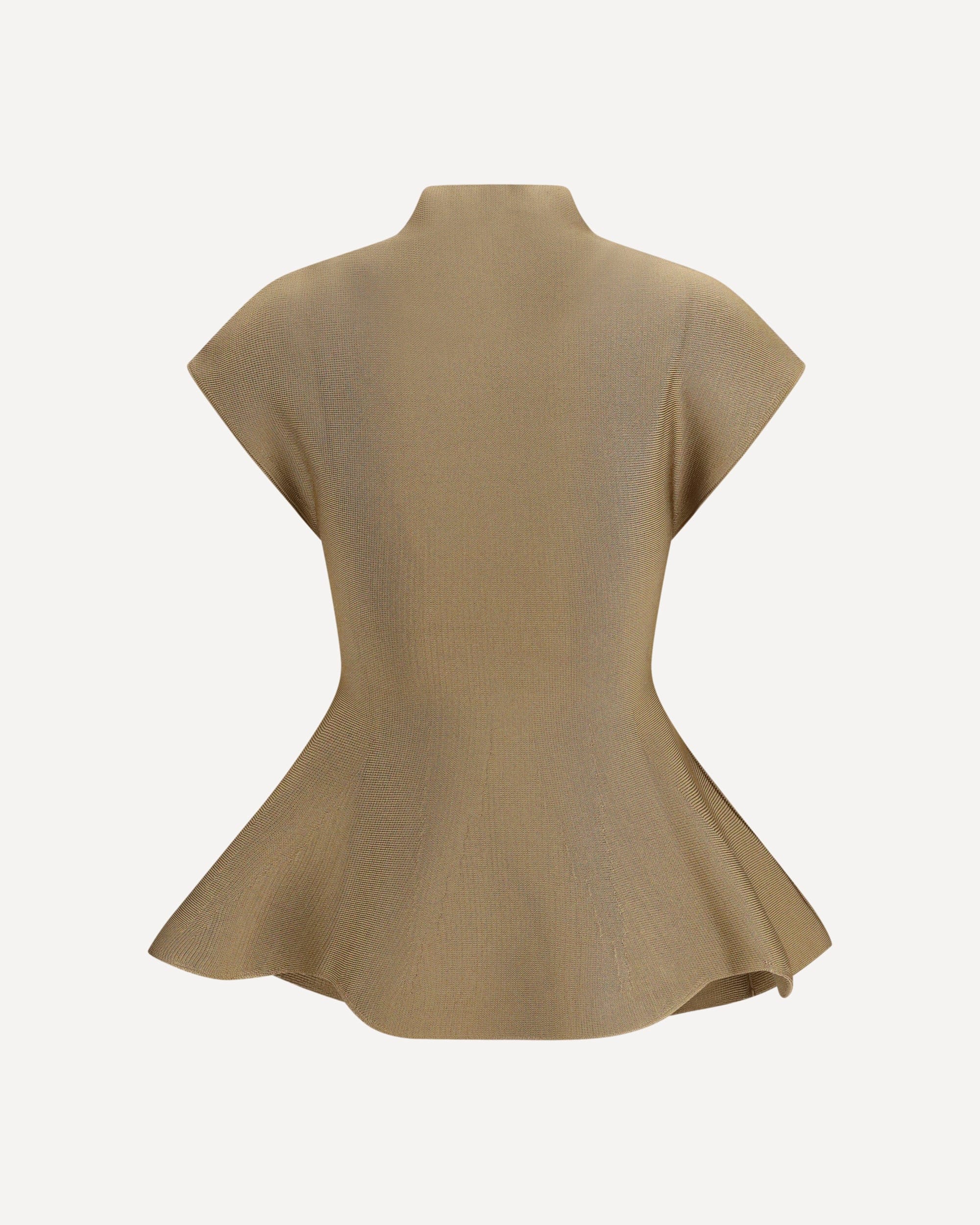 Khaite Andra Peplum-Top mit kurzen Ärmeln - alternate view