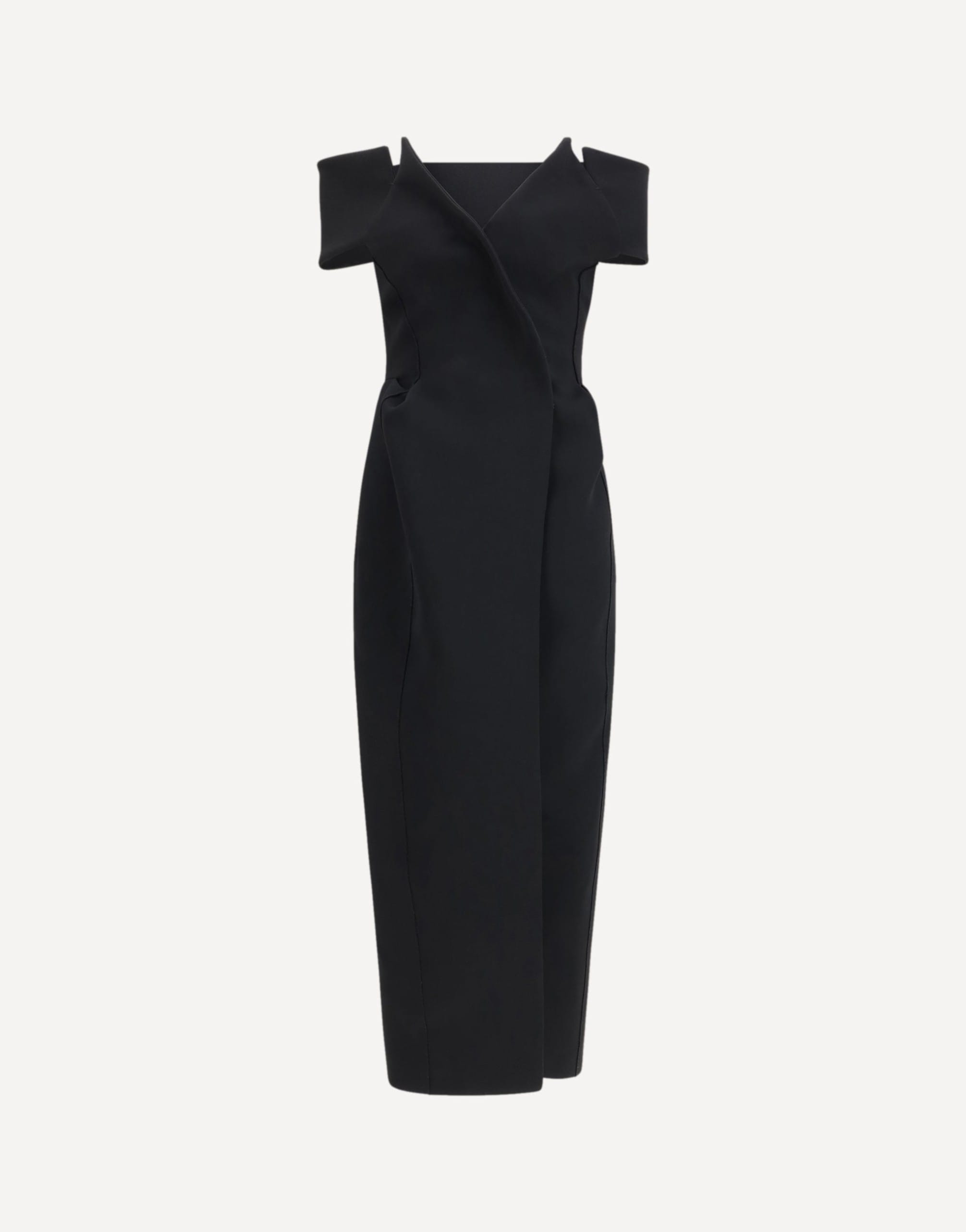Khaite Asymmetric Double-Faced Crepe Midi Dress