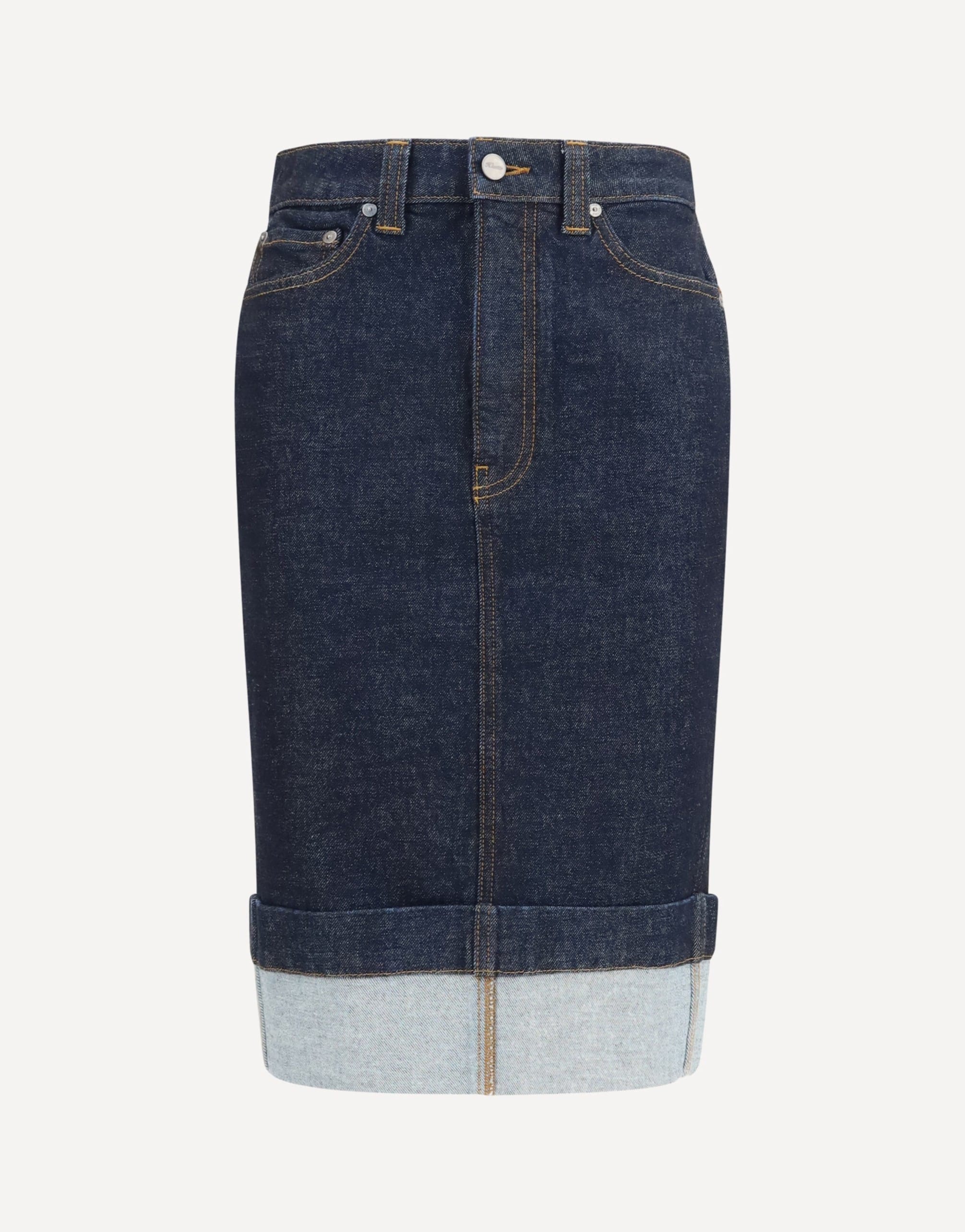 Khaite Khaite Kendra Pencil Skirt In Indigo Denim