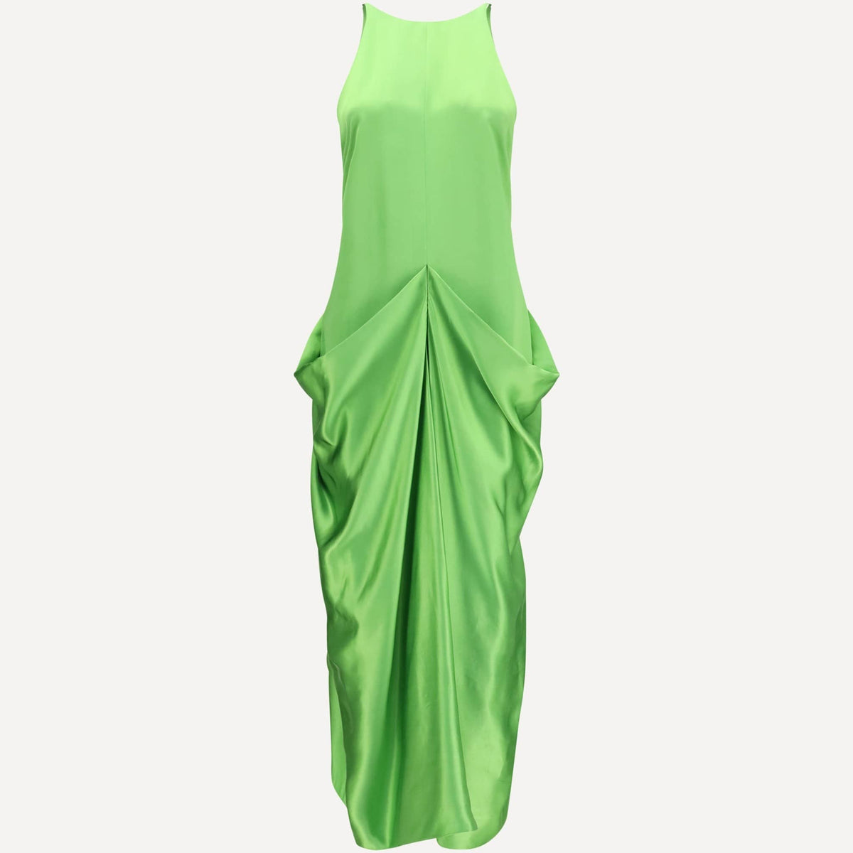 khaite silk dress Khaite Ria Puff-Sleeve Draped Silk-Blend Maxi Dress