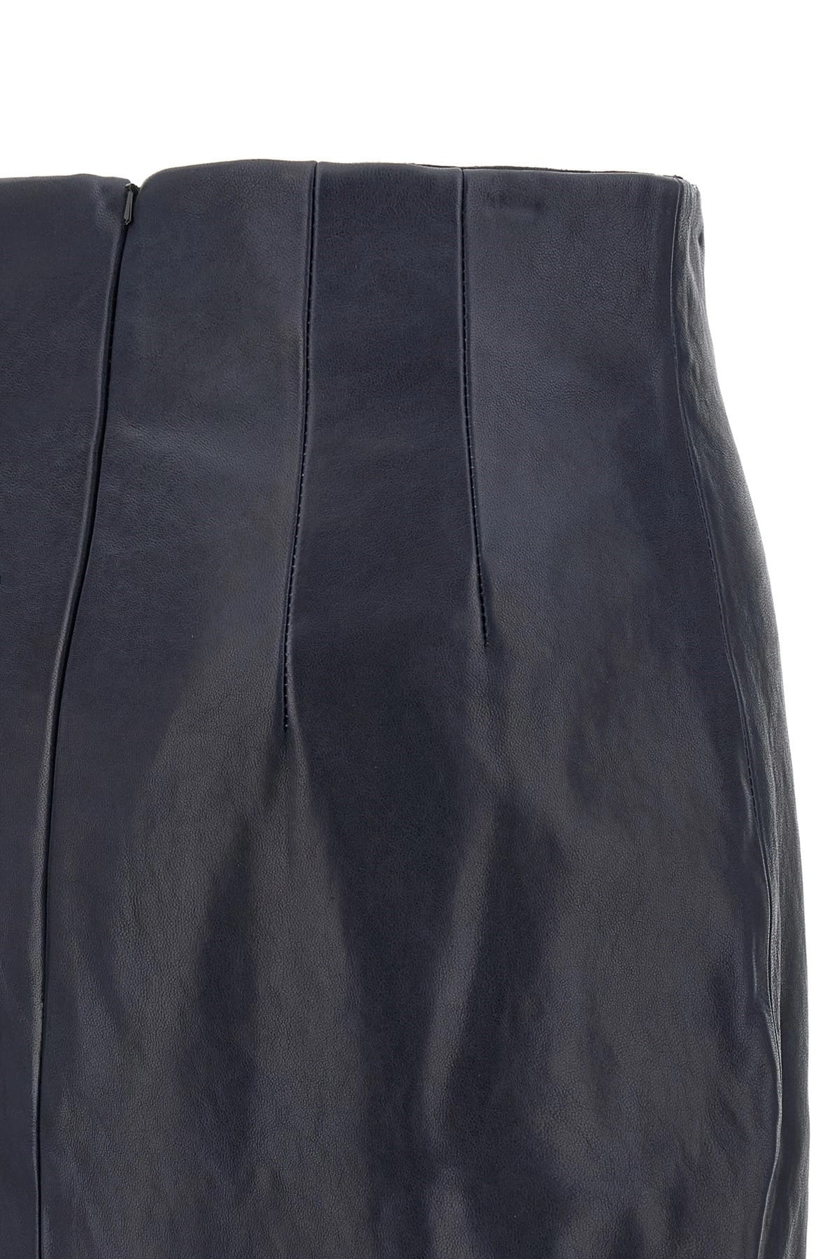 Khaite Khaite Loxley Leather Midi Skirt