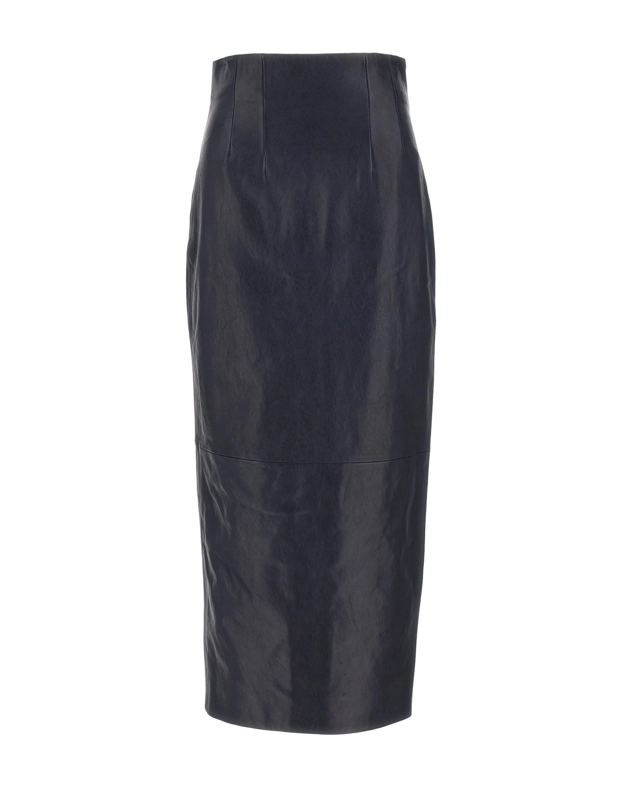 Khaite Khaite Loxley Leather Midi Skirt