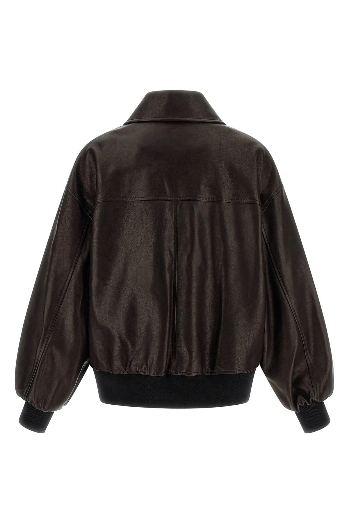 Khaite Khaite Shelman Leather Bomber Jacket