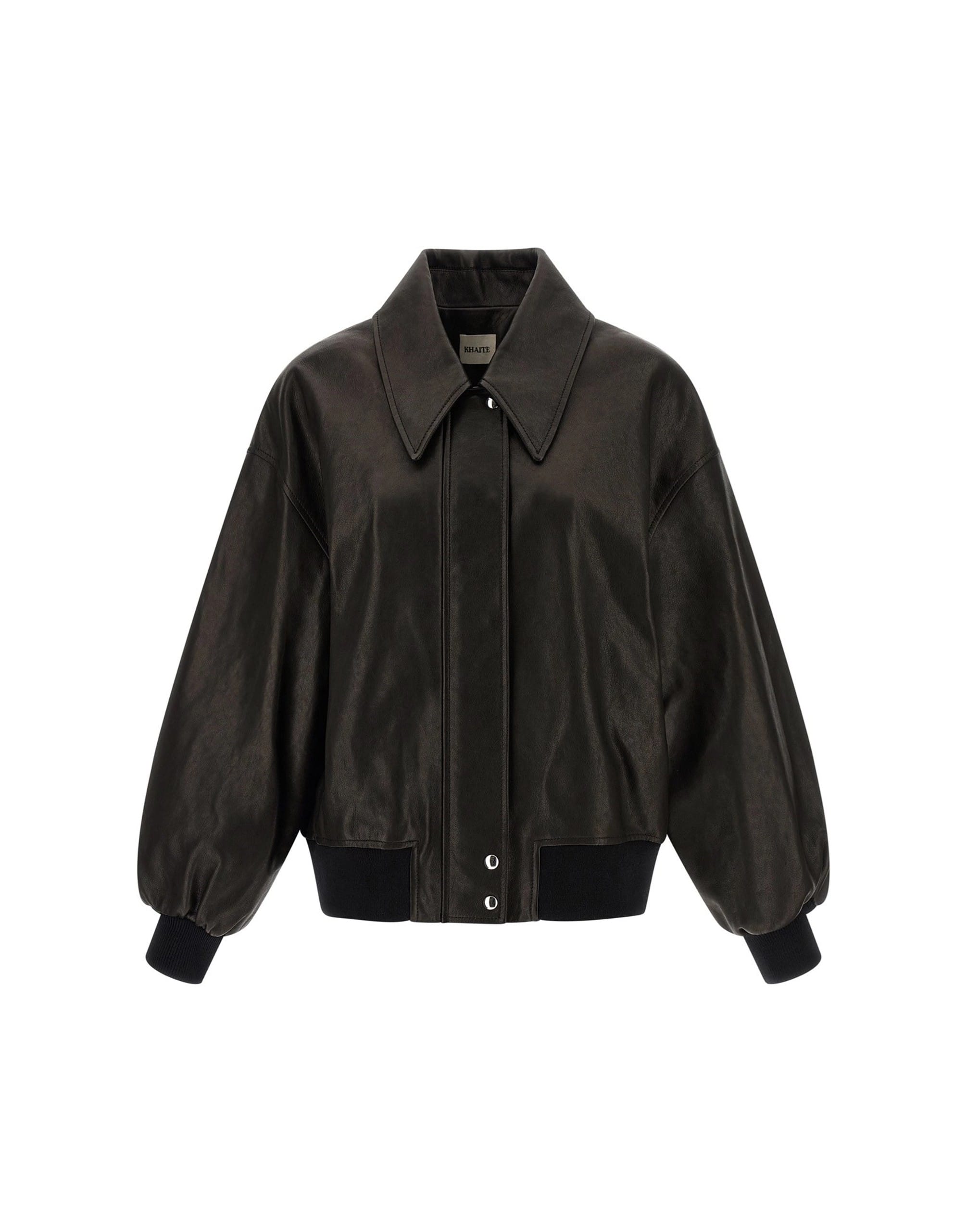 Khaite Khaite Shelman Leather Bomber Jacket