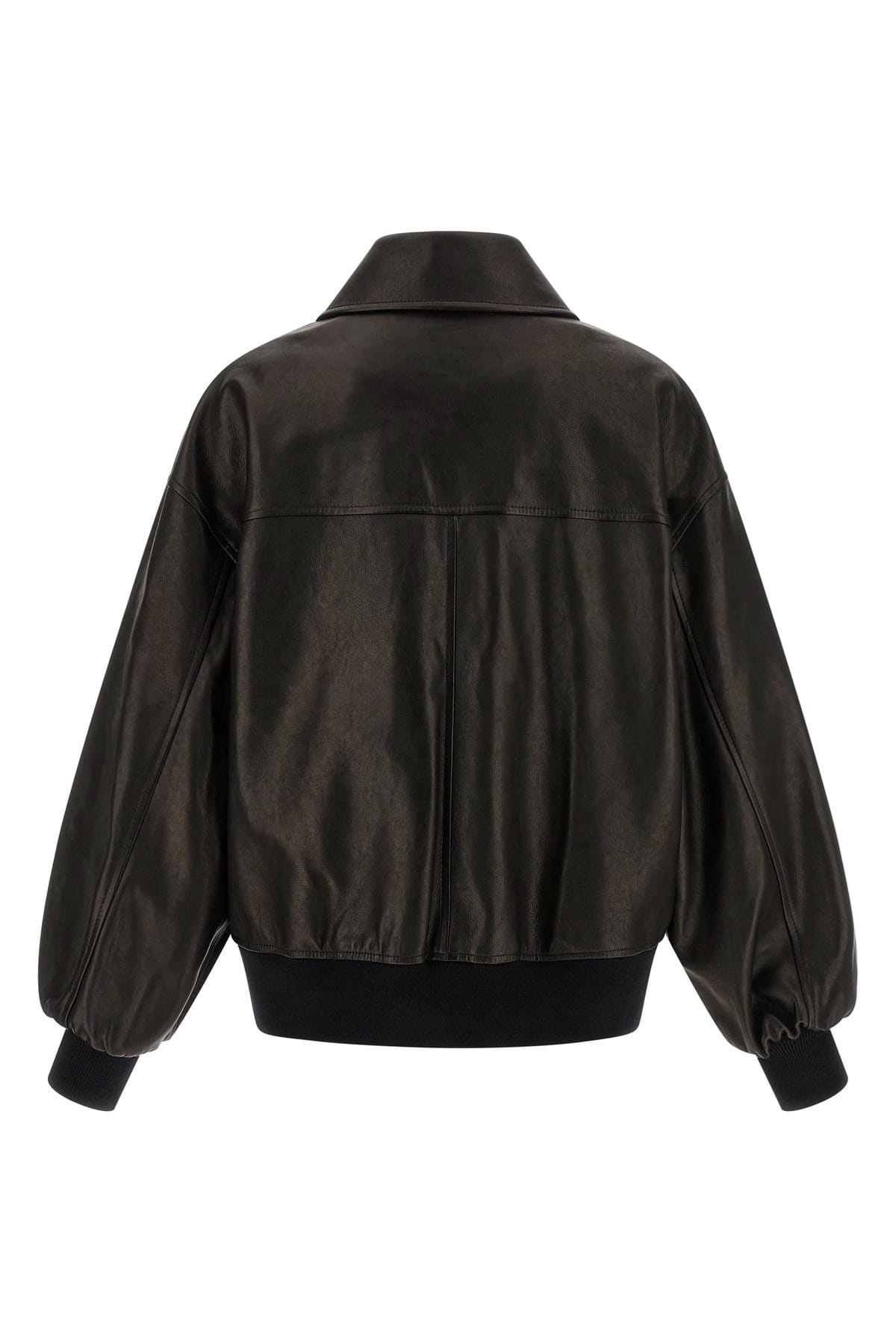 Khaite Shelman Leather Bomber Jacket