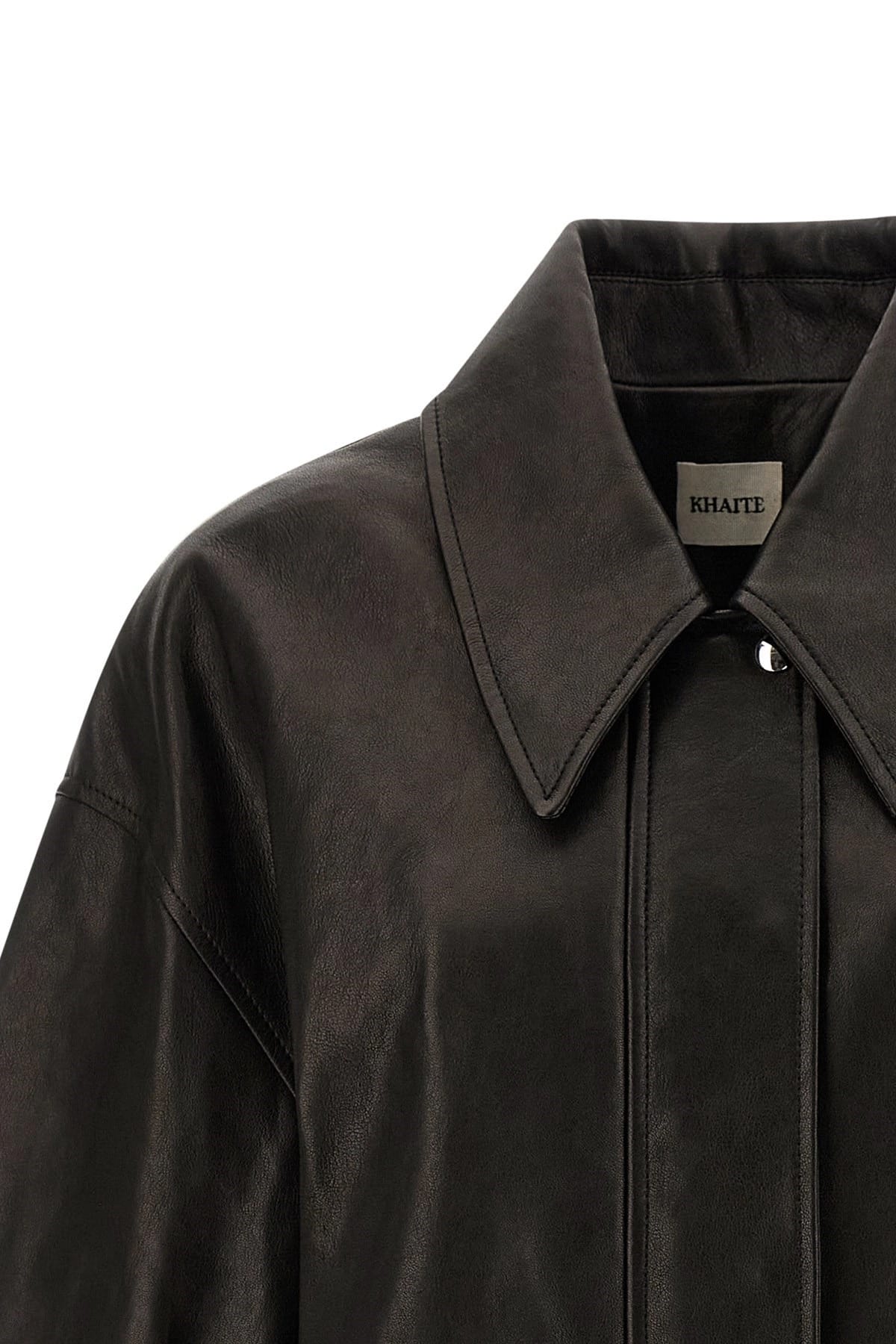 Khaite Shelman Leather Bomber Jacket