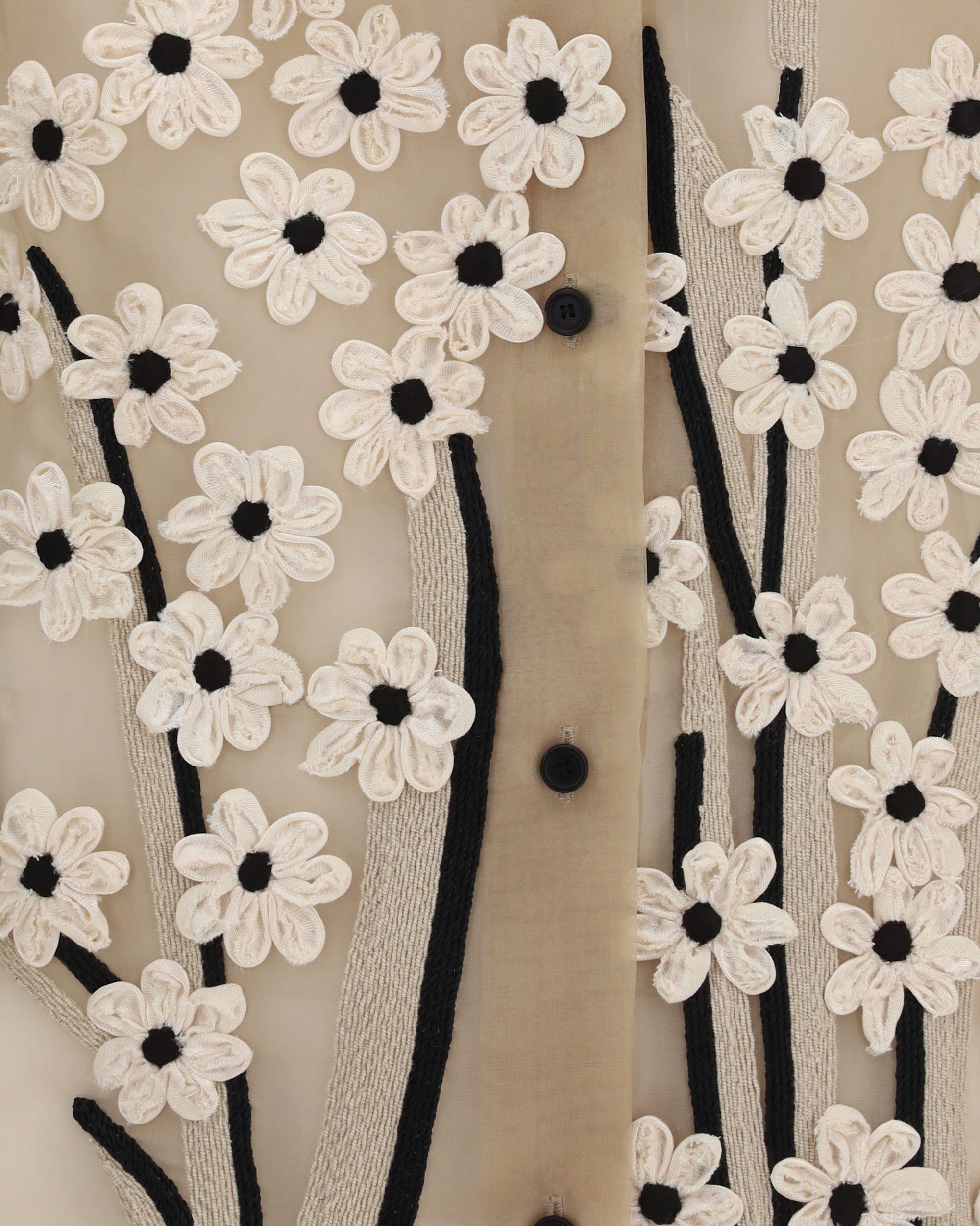 Khaite Khaite Silk Organza Shirt With Floral Embroidery