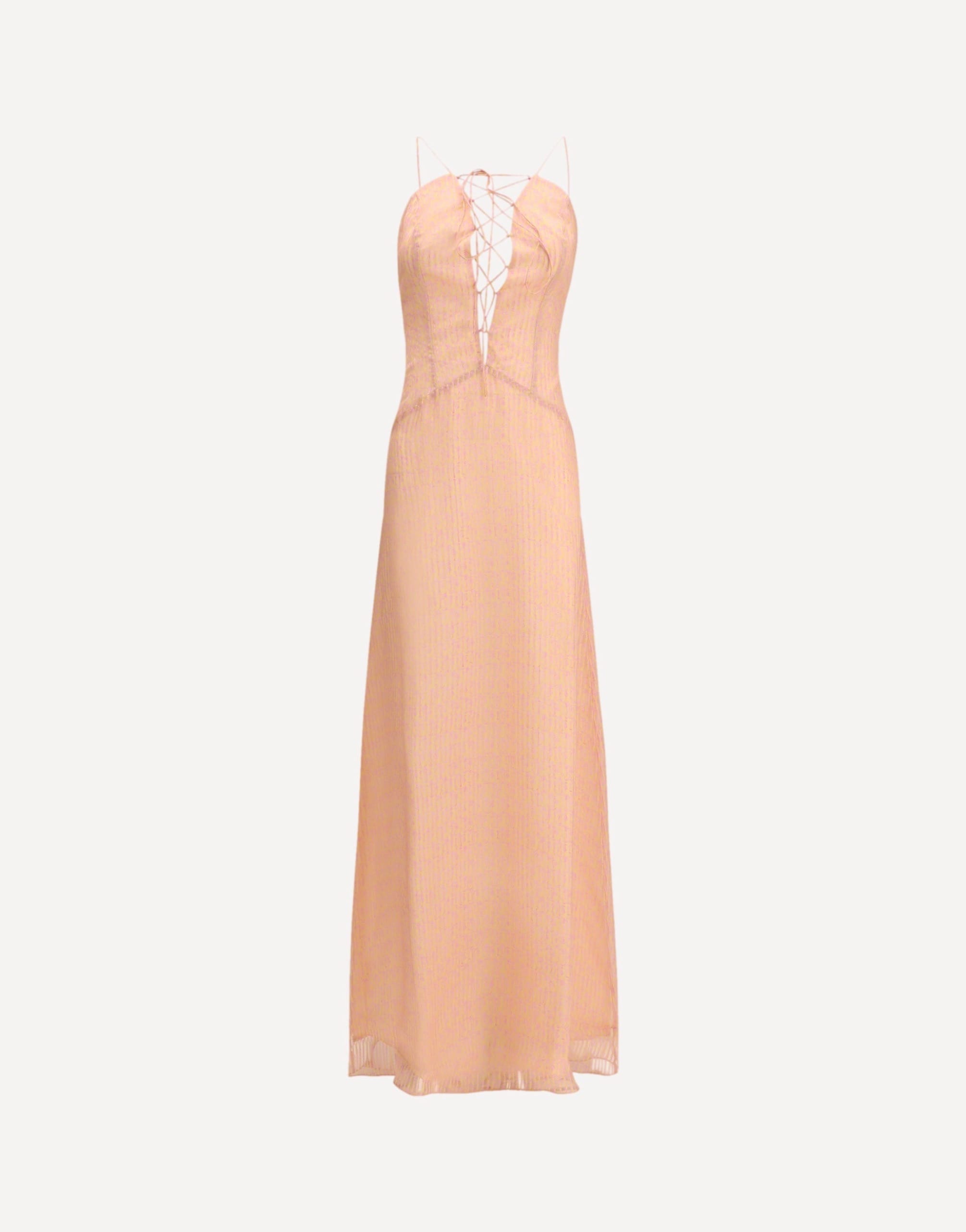 Kristina Ti Amnesia Striped Jacquard Maxi Dress