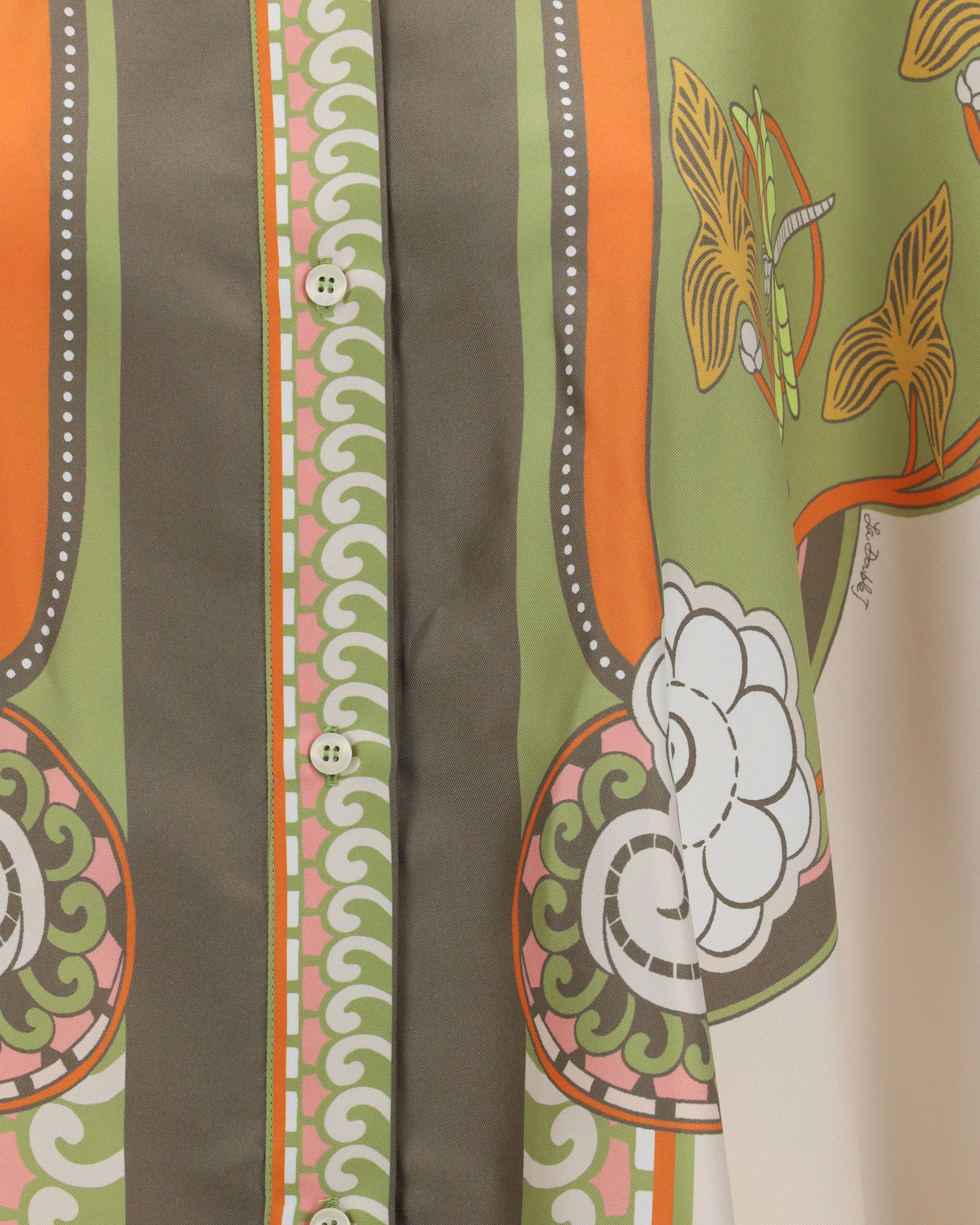 La Double J Printed Silk Scarf Shirt