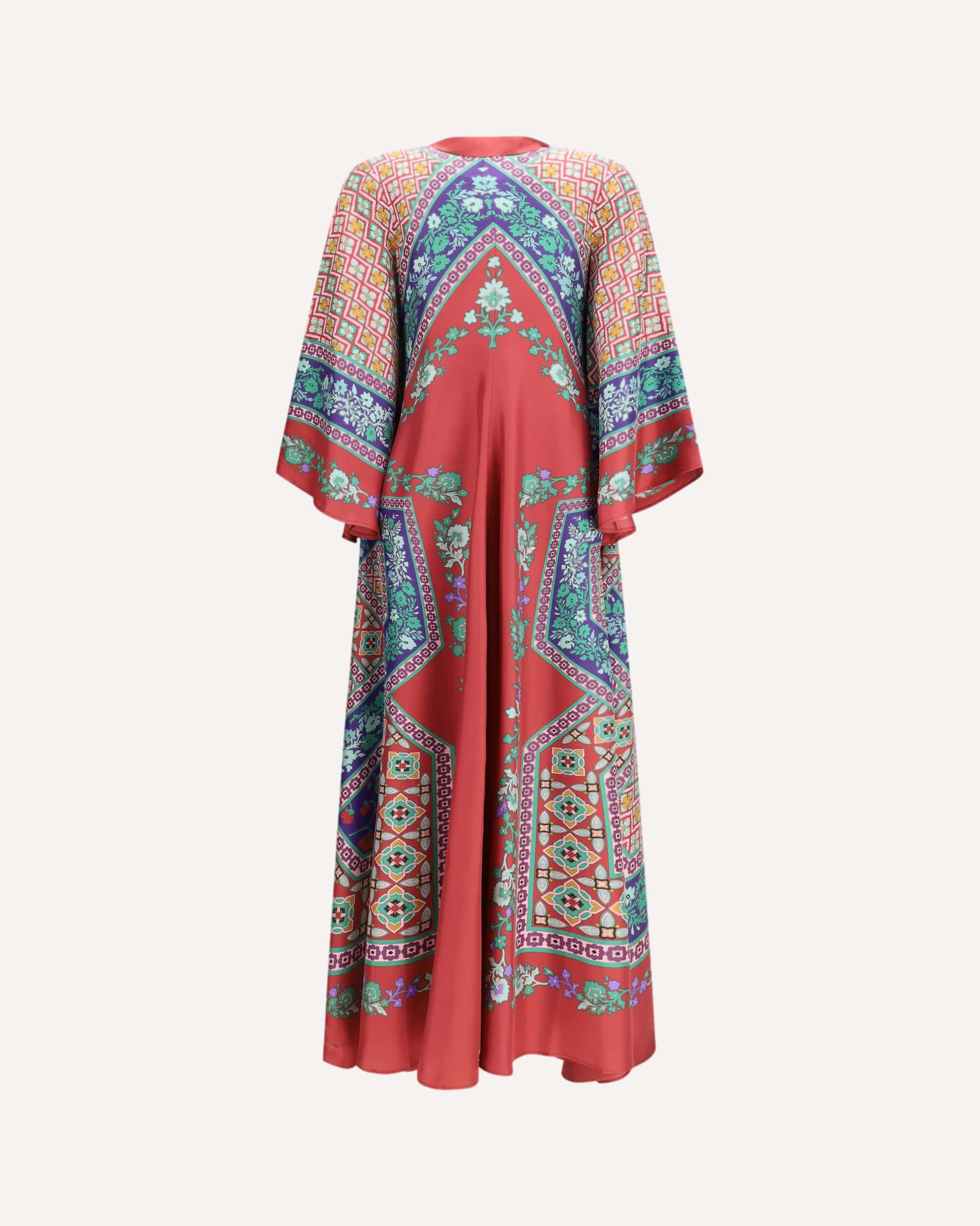 Vestido maxi de sarga de seda Magnifico - alternate view