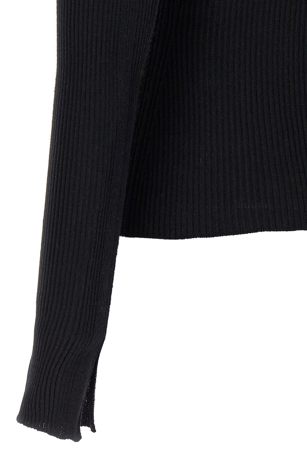 Lanvin Lanvin Black Ribbed Cashmere Blend Sweater