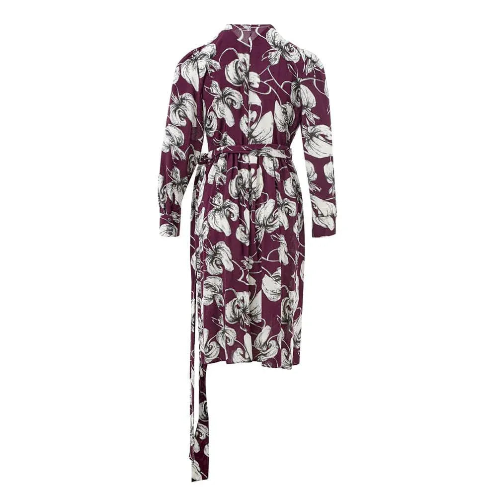 Lardini Lardini Floral Wrap Midi Dress with Waist Tie