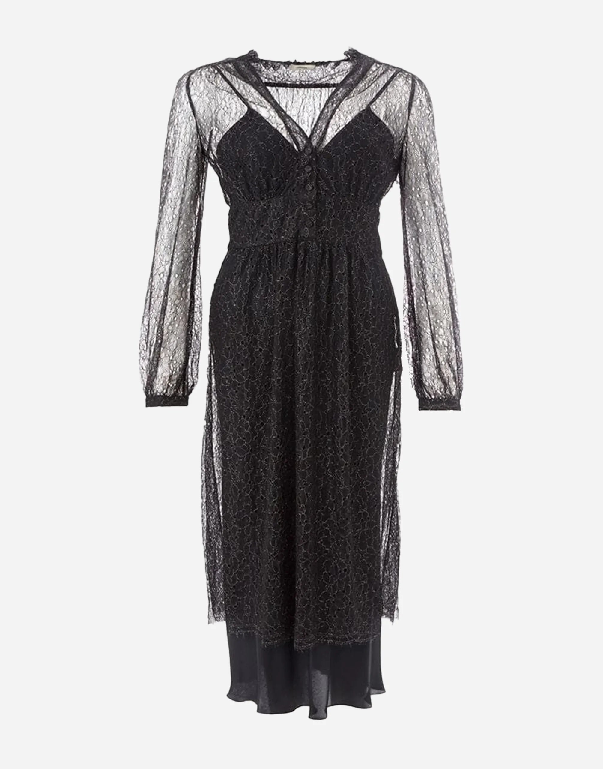 Lardini Lardini Sheer Lace Overlay Midi Dress