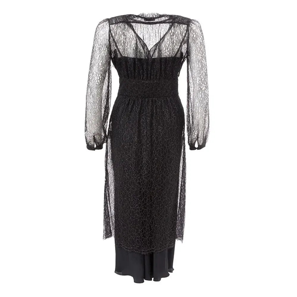 Lardini Lardini Sheer Lace Overlay Midi Dress