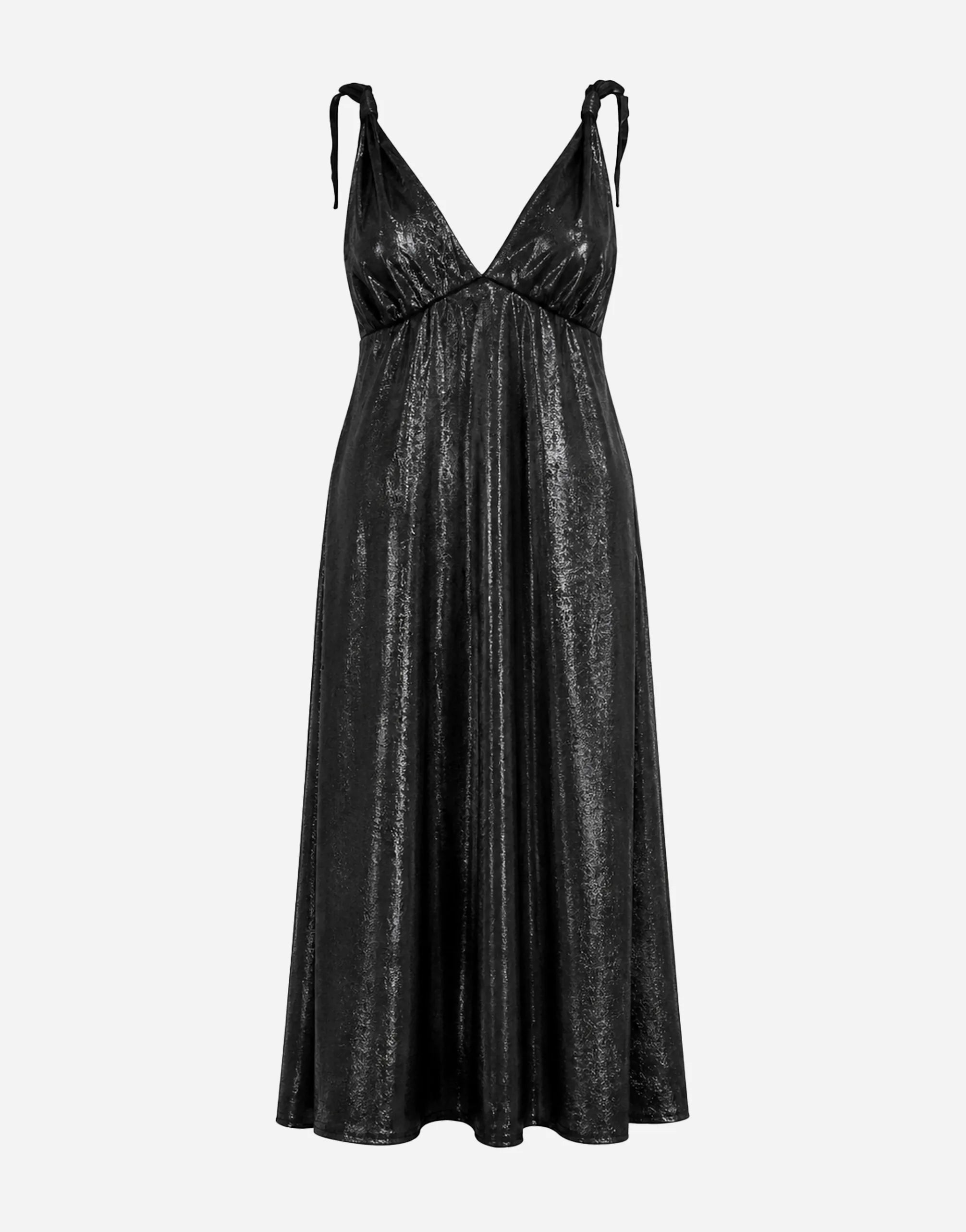 Lardini Lardini V-Neck Metallic Maxi Dress
