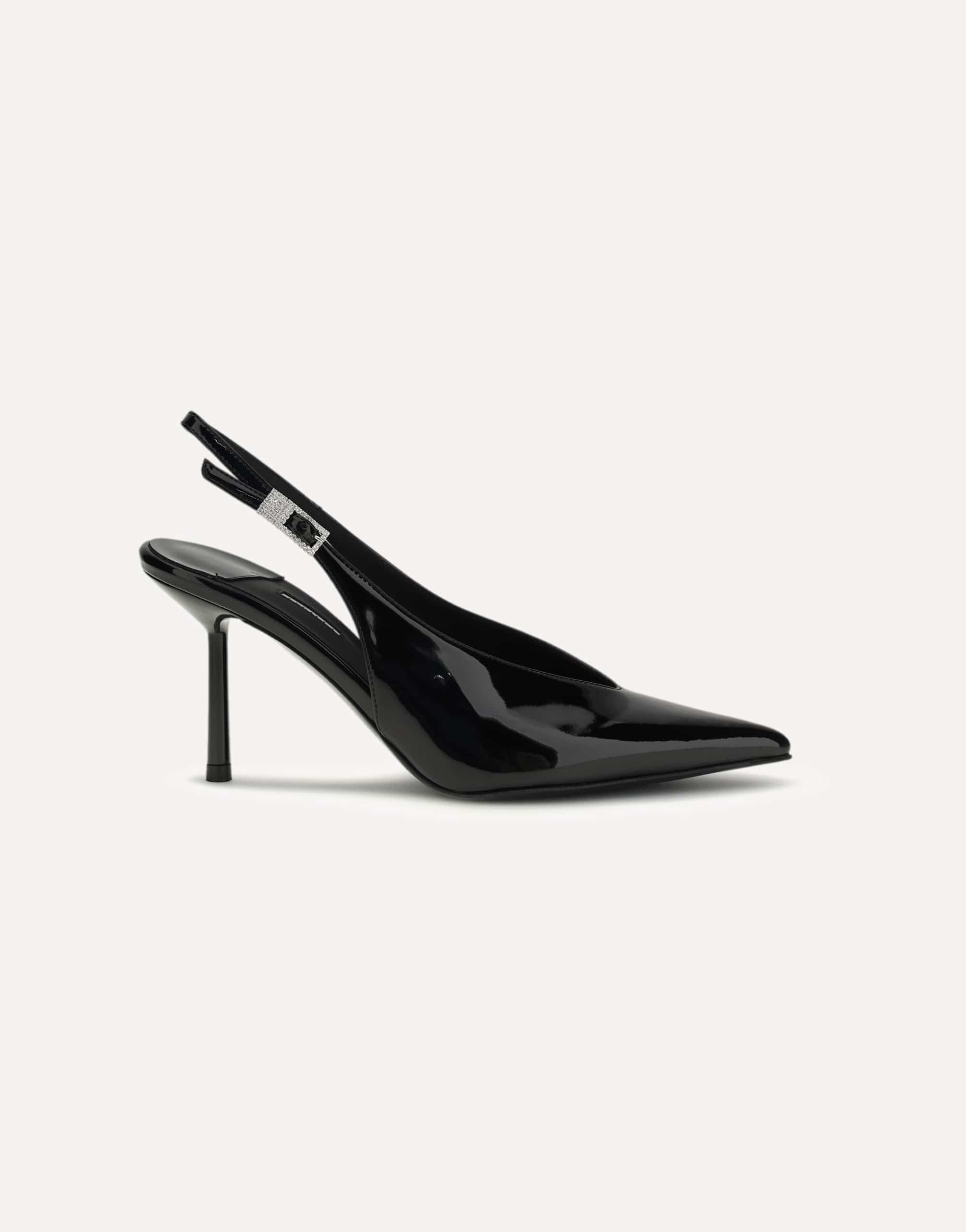 LE SILLA Clivage Slingback Pumps Black Patent