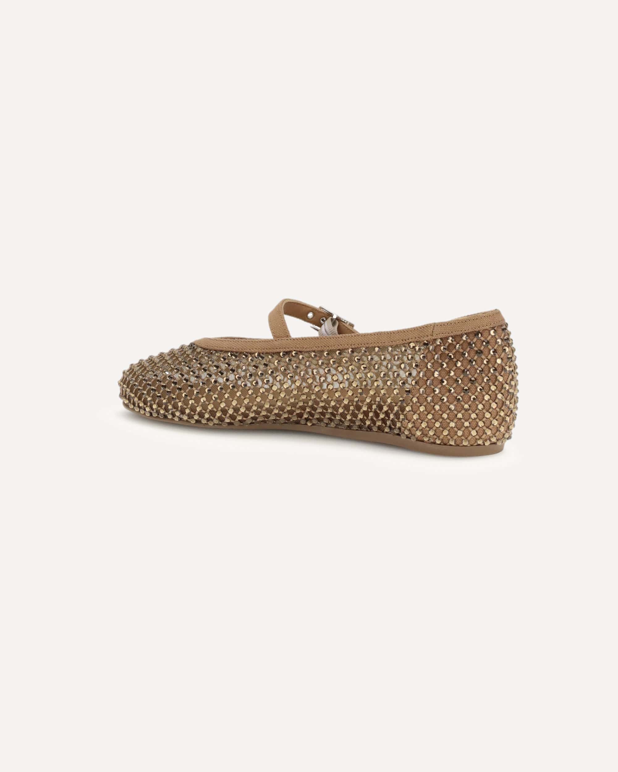 LE SILLA Gilda Mesh Ballerinas With Crystals