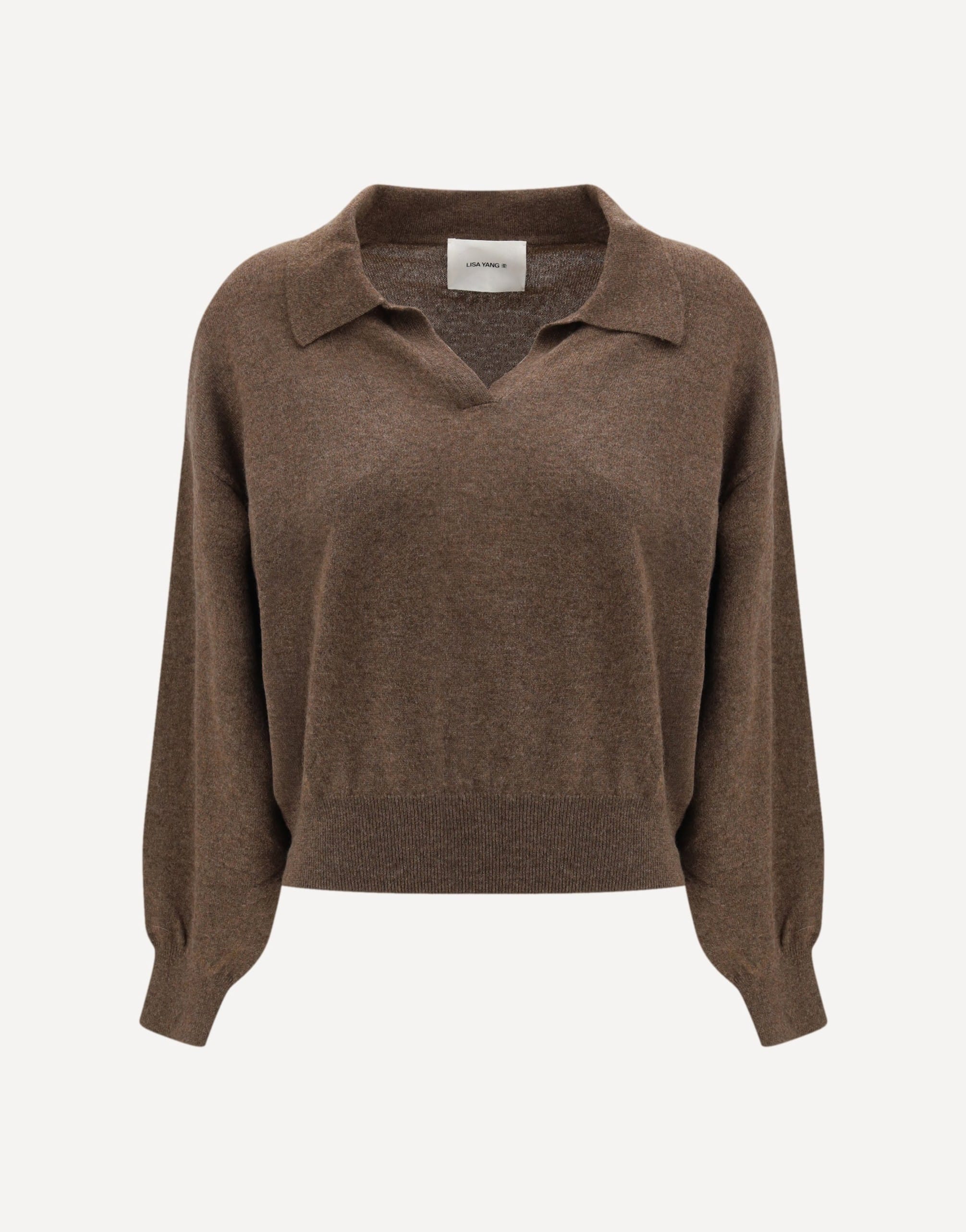 Lisa Yang V-Neck Cashmere Sweater With Ribbed Sailor Collar