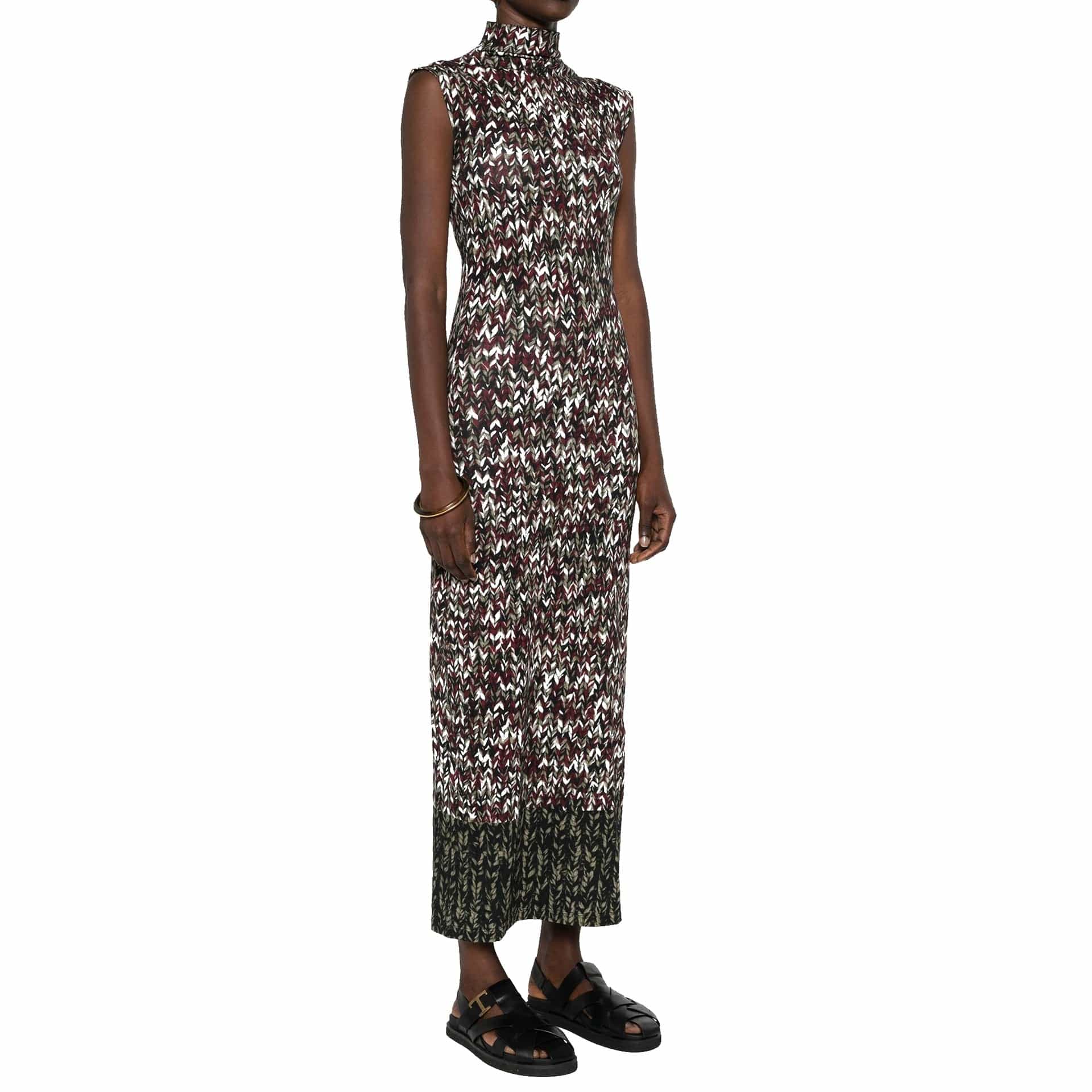 Loewe Anagram Knit-Print Long Dress - alternate view