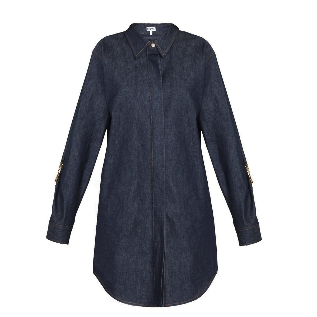 loewe denim dress Loewe Denim Chain Shirt Dress
