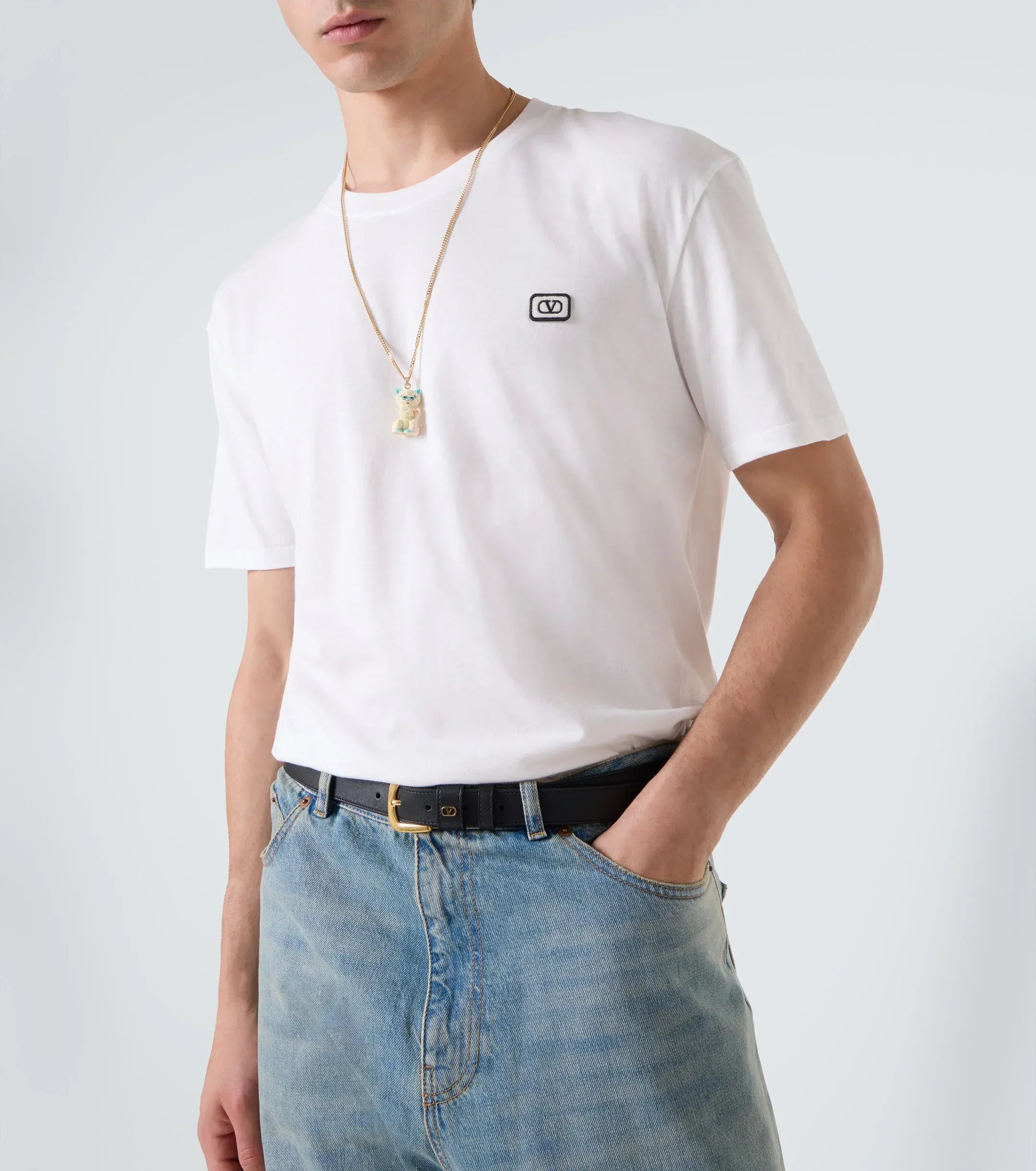 Valentino Logo-Appliquéd Cotton-Jersey T-Shirt