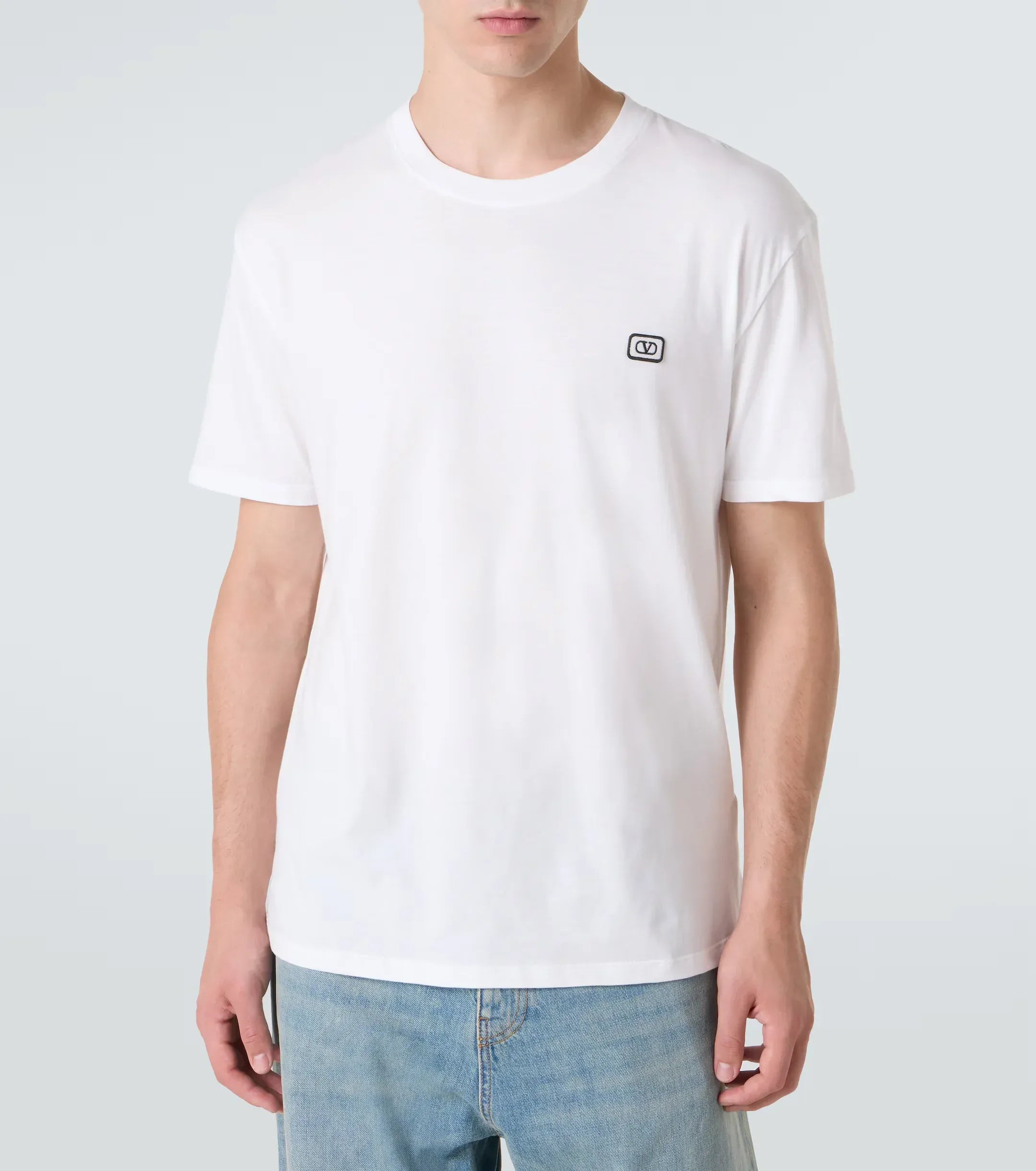 Valentino Logo-Appliquéd Cotton-Jersey T-Shirt