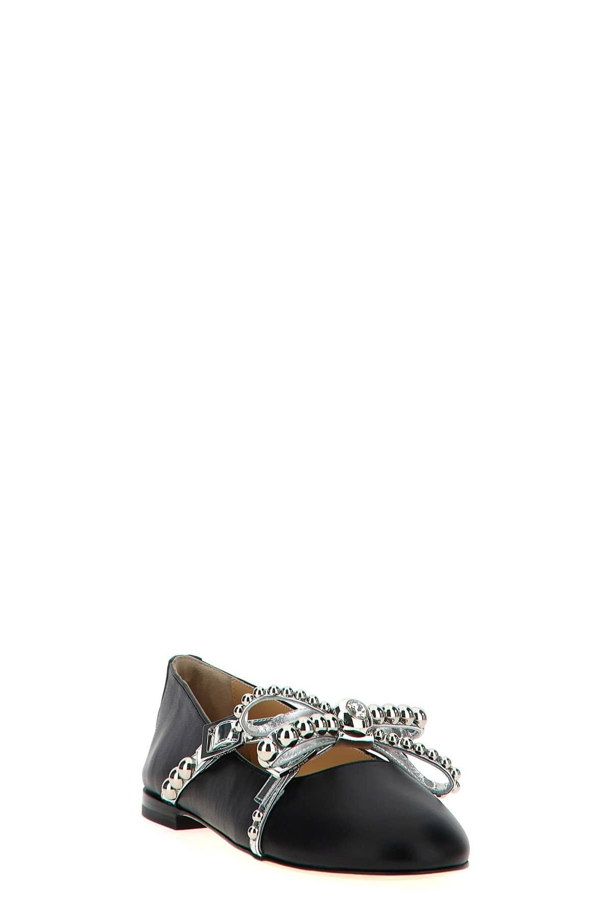 MACH & MACH Crystal Studs Ballet Flats - alternate view