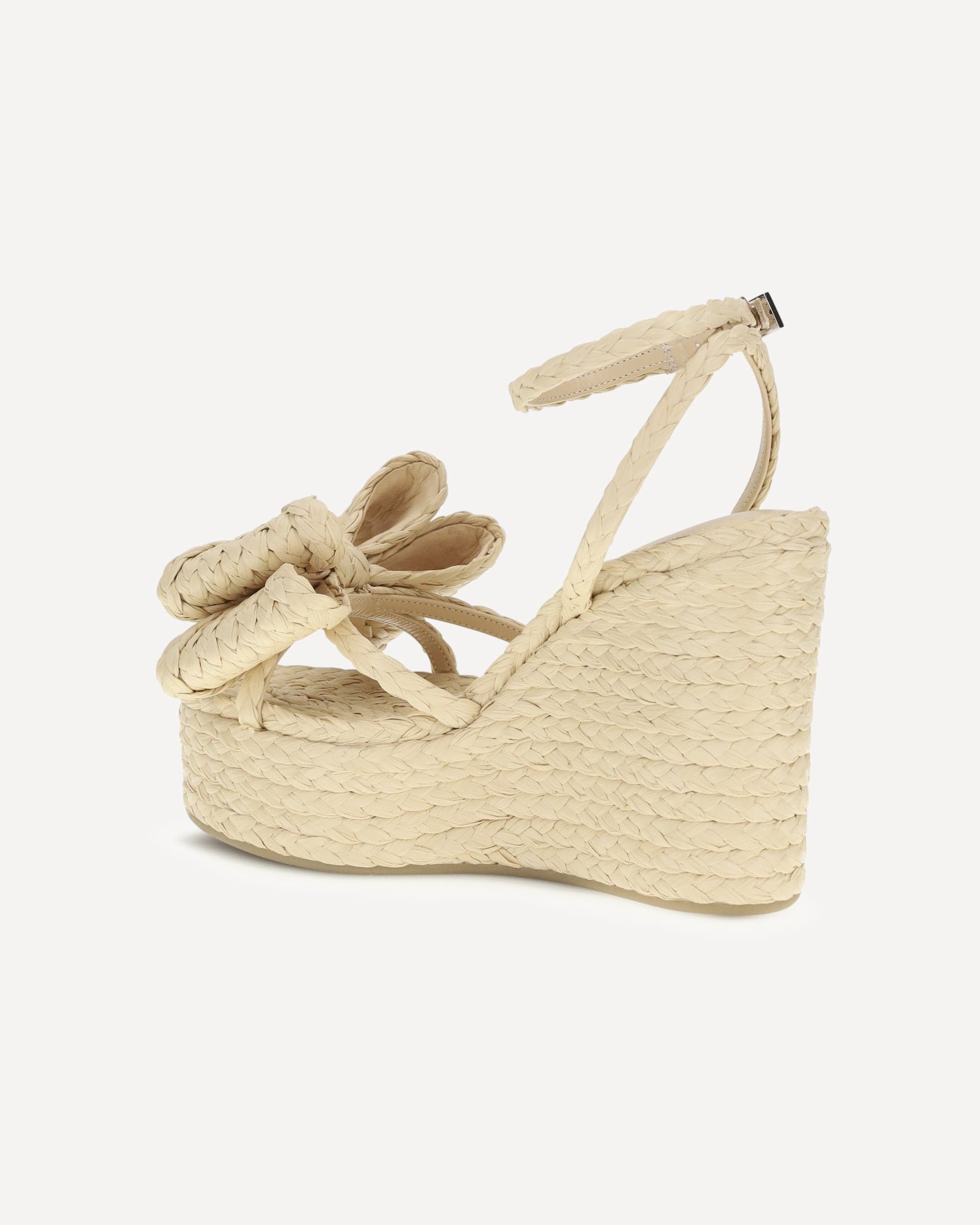 MACH & MACH Le Cadeau Raffia Wedge Sandals