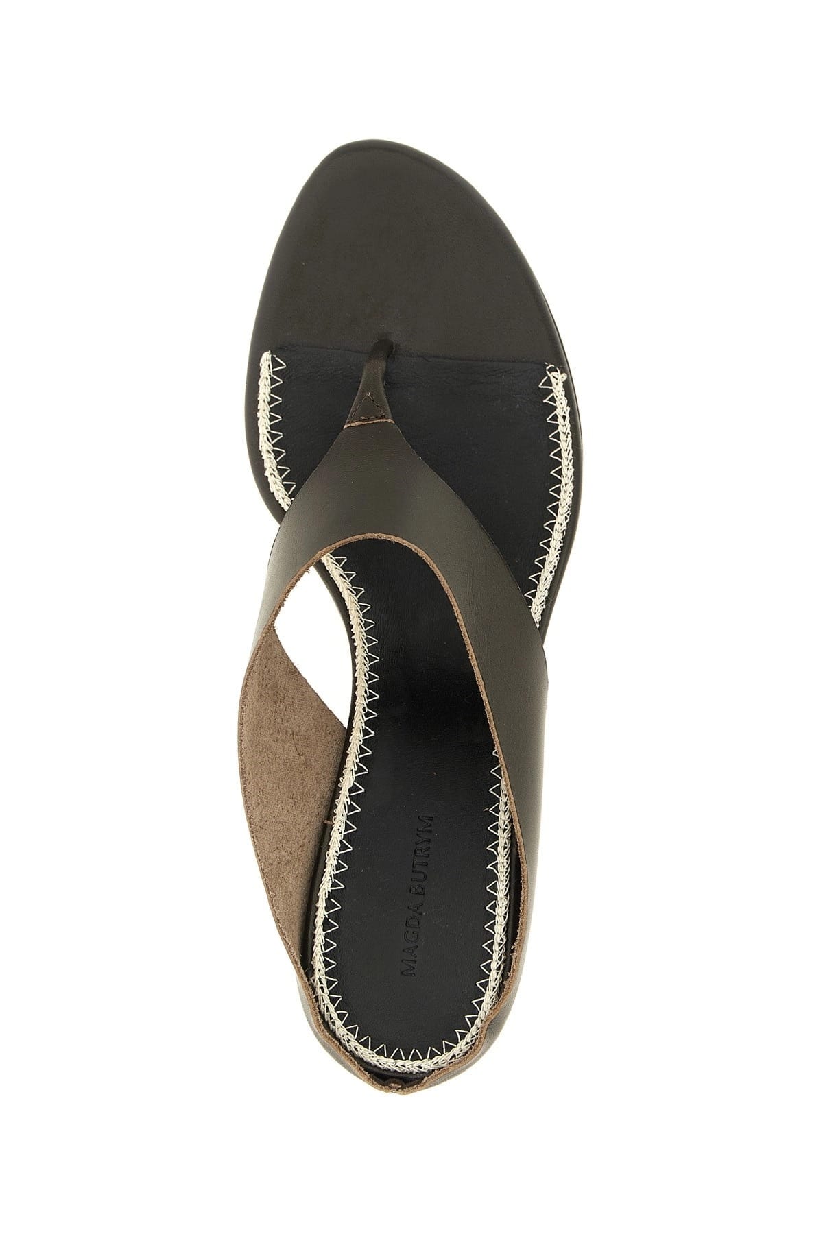 Magda Butrym Magda Butrym Brown Leather Mid Heel Sandals