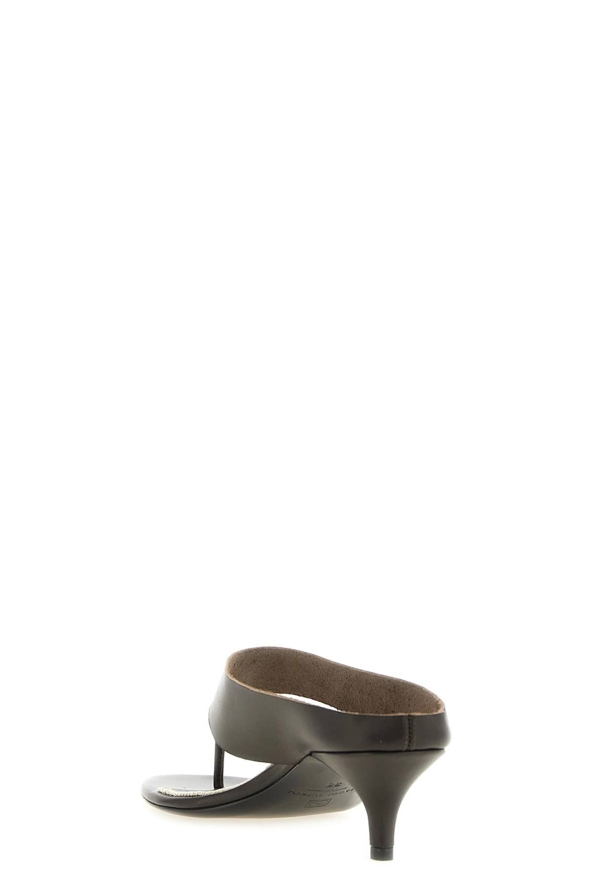 Magda Butrym Magda Butrym Brown Leather Mid Heel Sandals