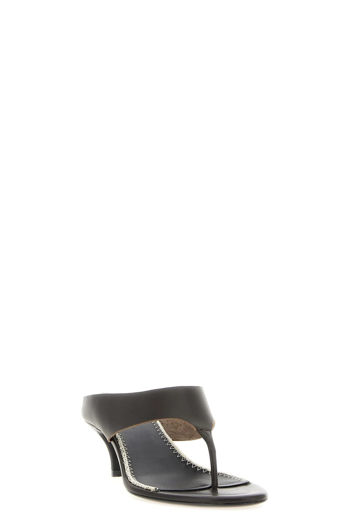 Magda Butrym Magda Butrym Brown Leather Mid Heel Sandals