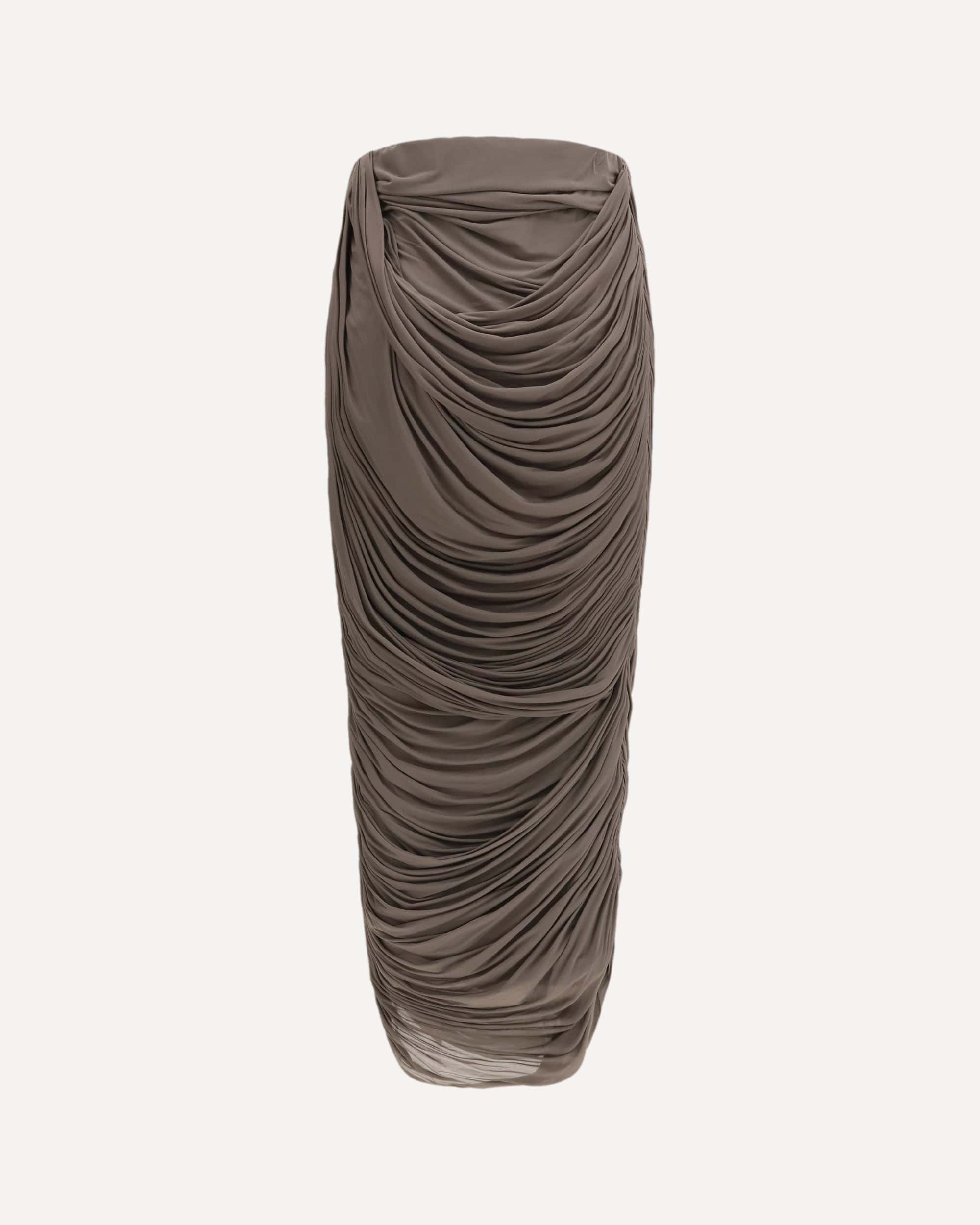 Magda Butrym Draped Silk Midi Skirt