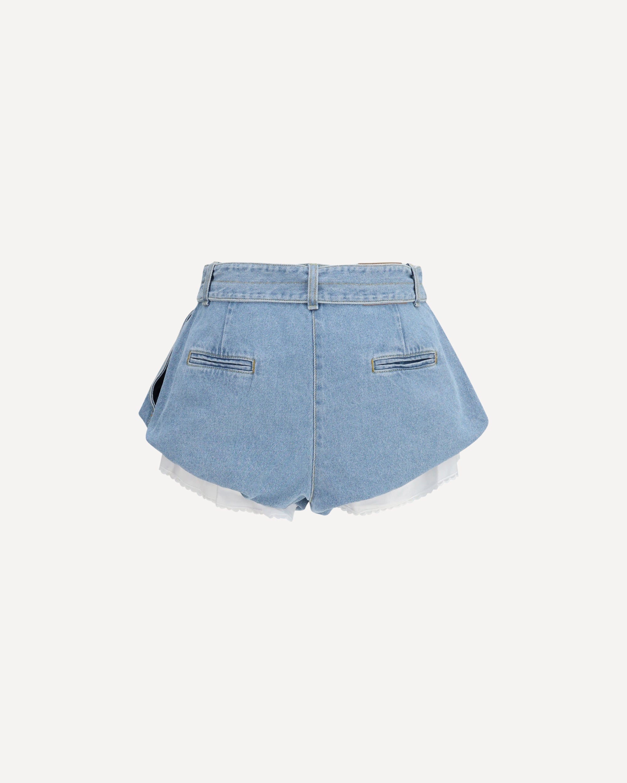 Magda Butrym Uitlopende denim shorts met ondershorts - alternate view