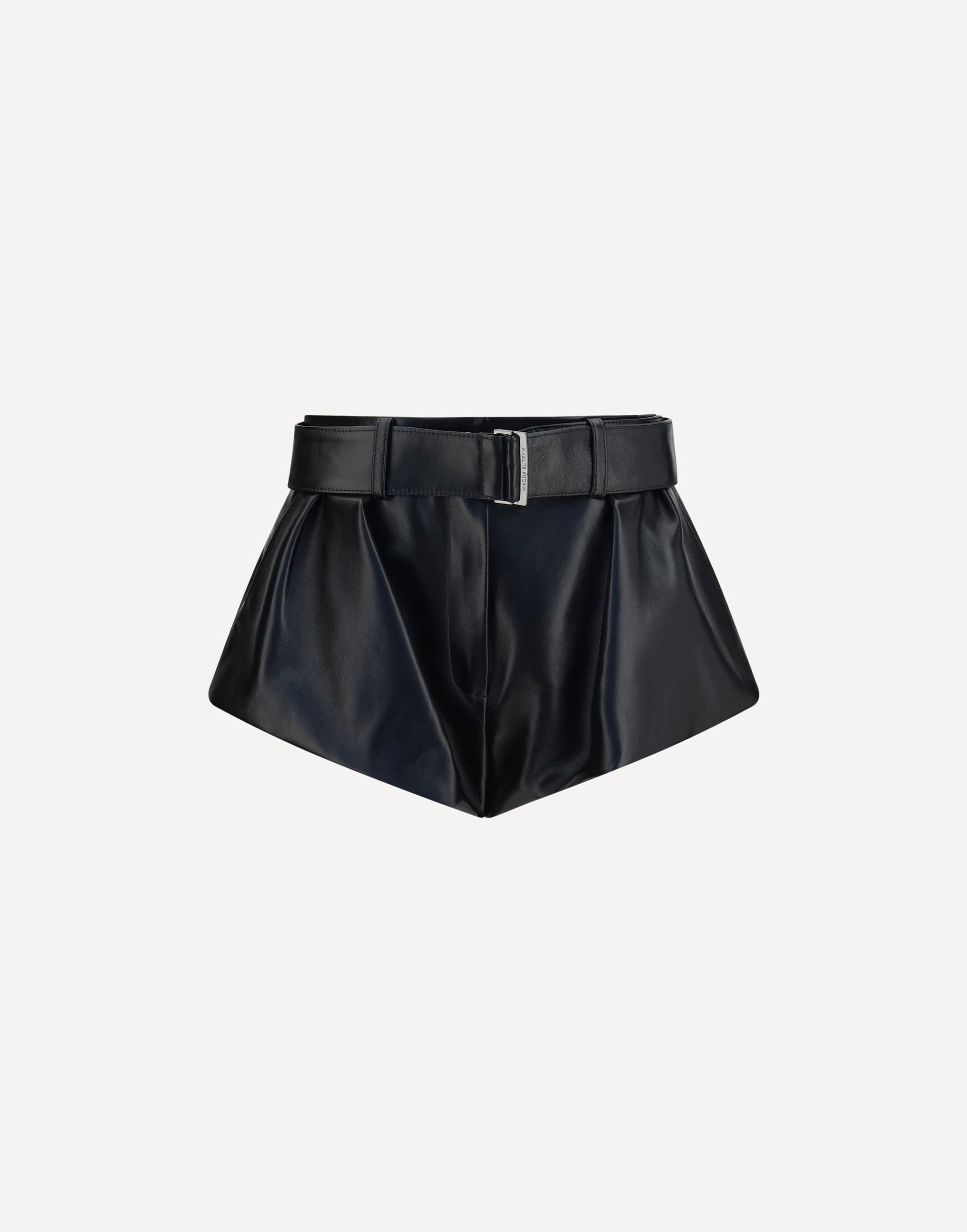 Magda Butrym leren shorts met uitlopende pijpen