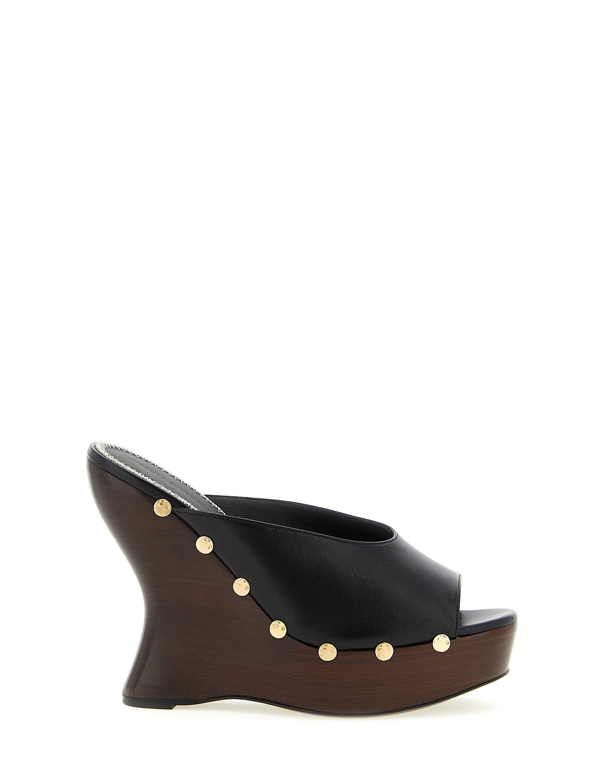 Magda Butrym Leather Studded Wedge Mules