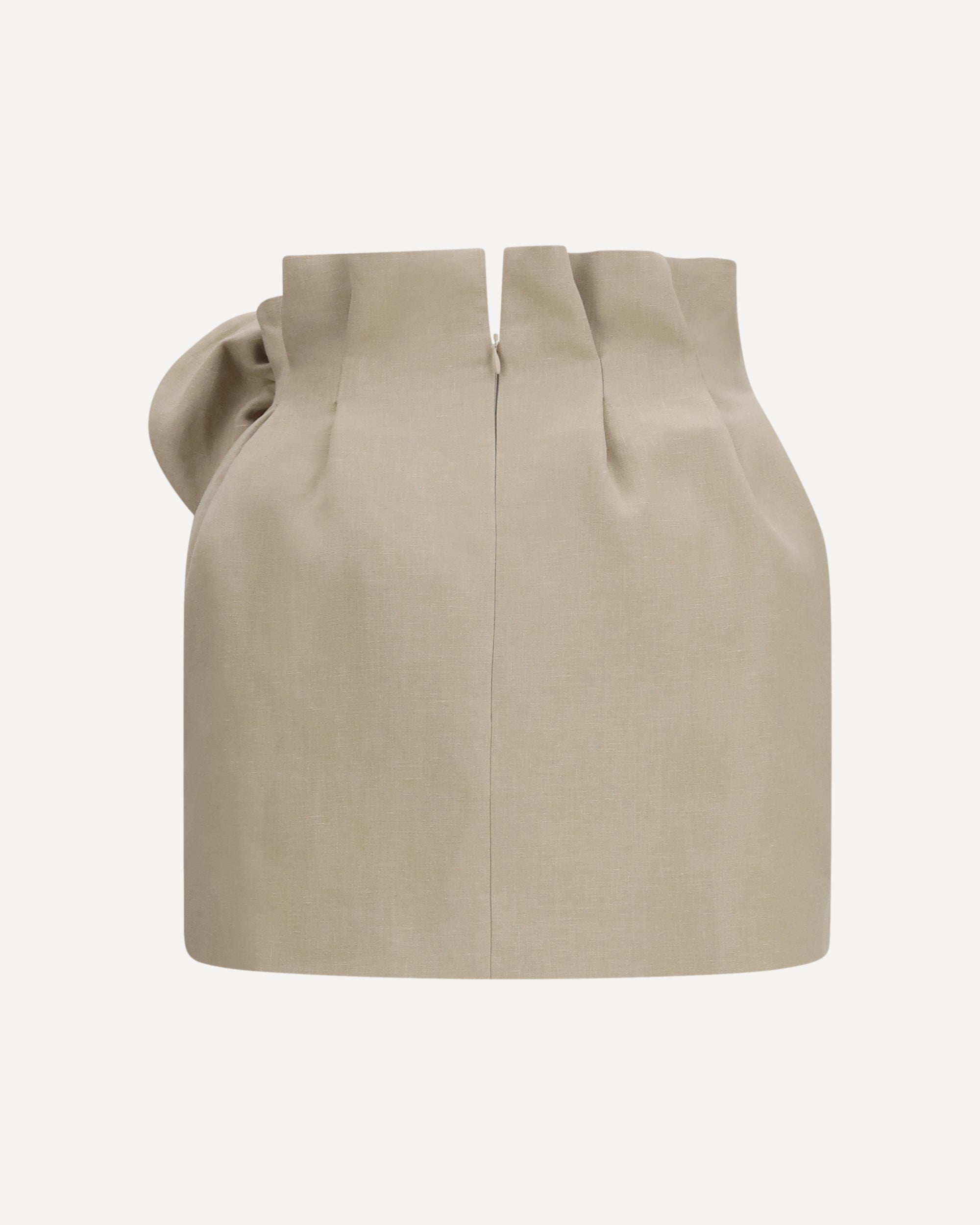 Magda Butrym Linen Mini Skirt With Side Ruffle - alternate view