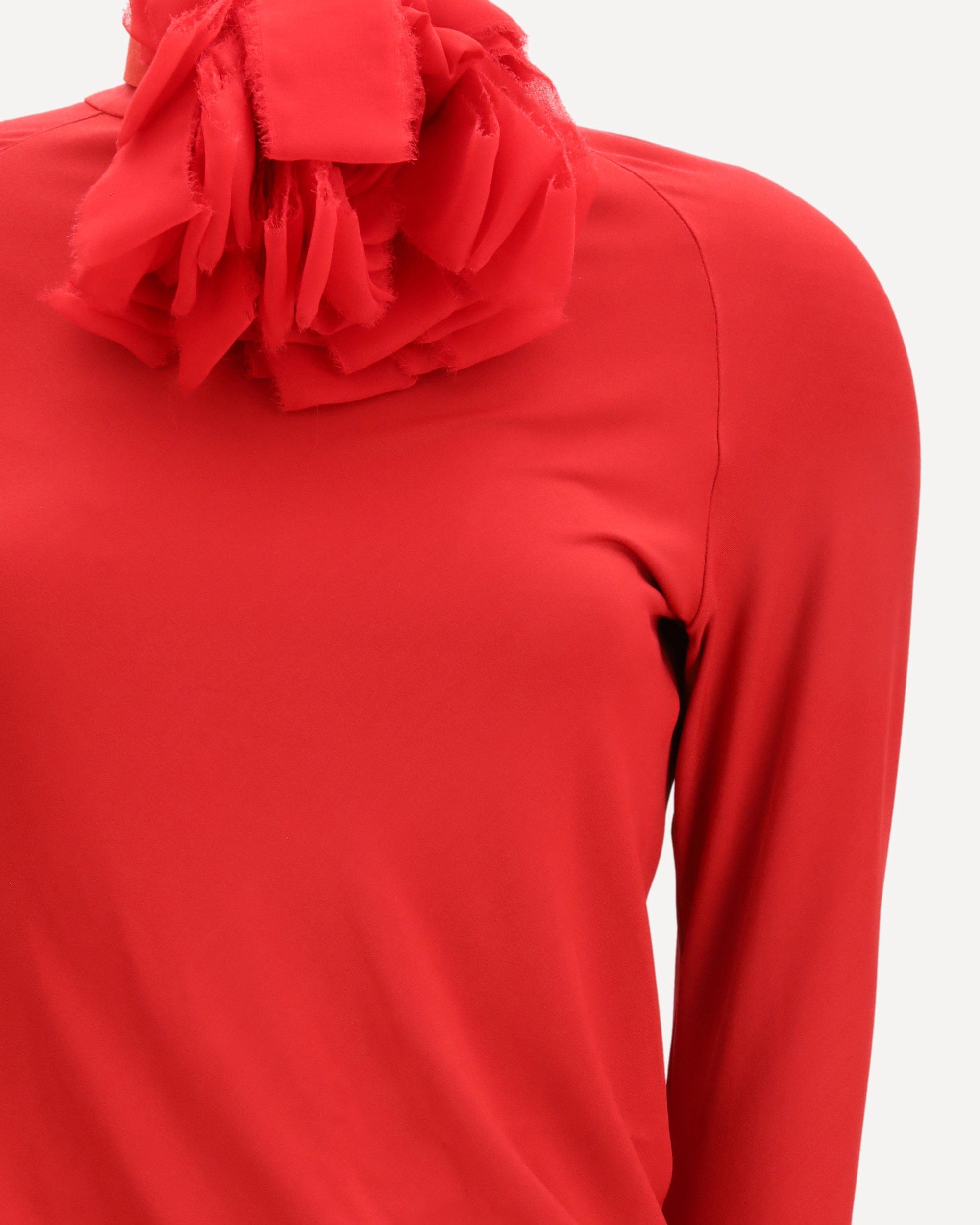 Magda Butrym Long Open-Back Dress With High Neck