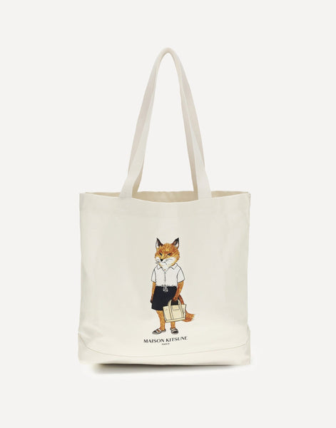 MAISON KITSUNÉ カモフォックスラージトートバッグ Maison Kitsuné Dressed Fox Tote Bag | Sendegaro